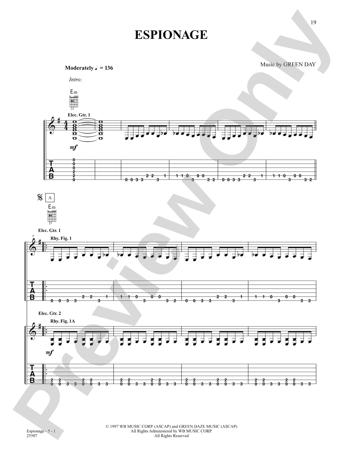 Espionage: Easy Guitar