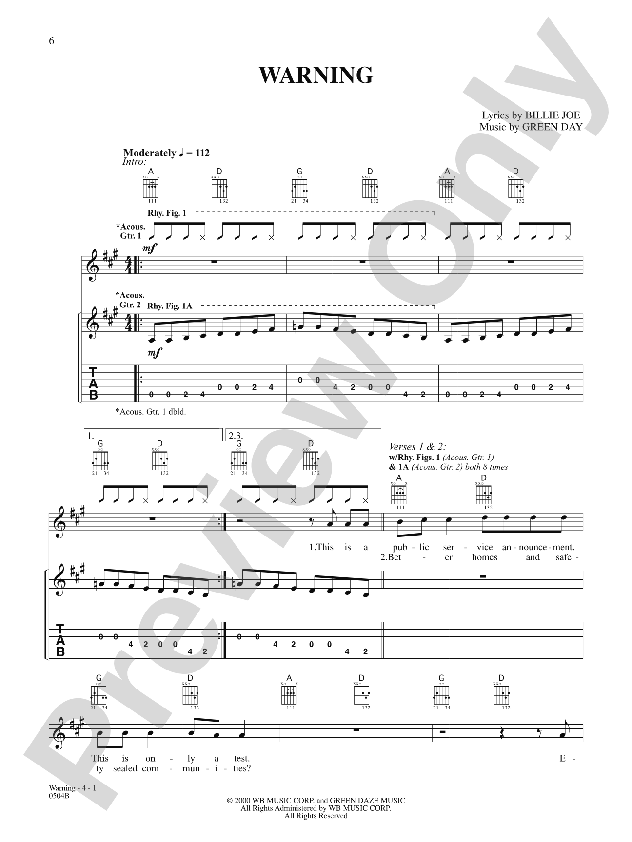 Warning: Bass TAB