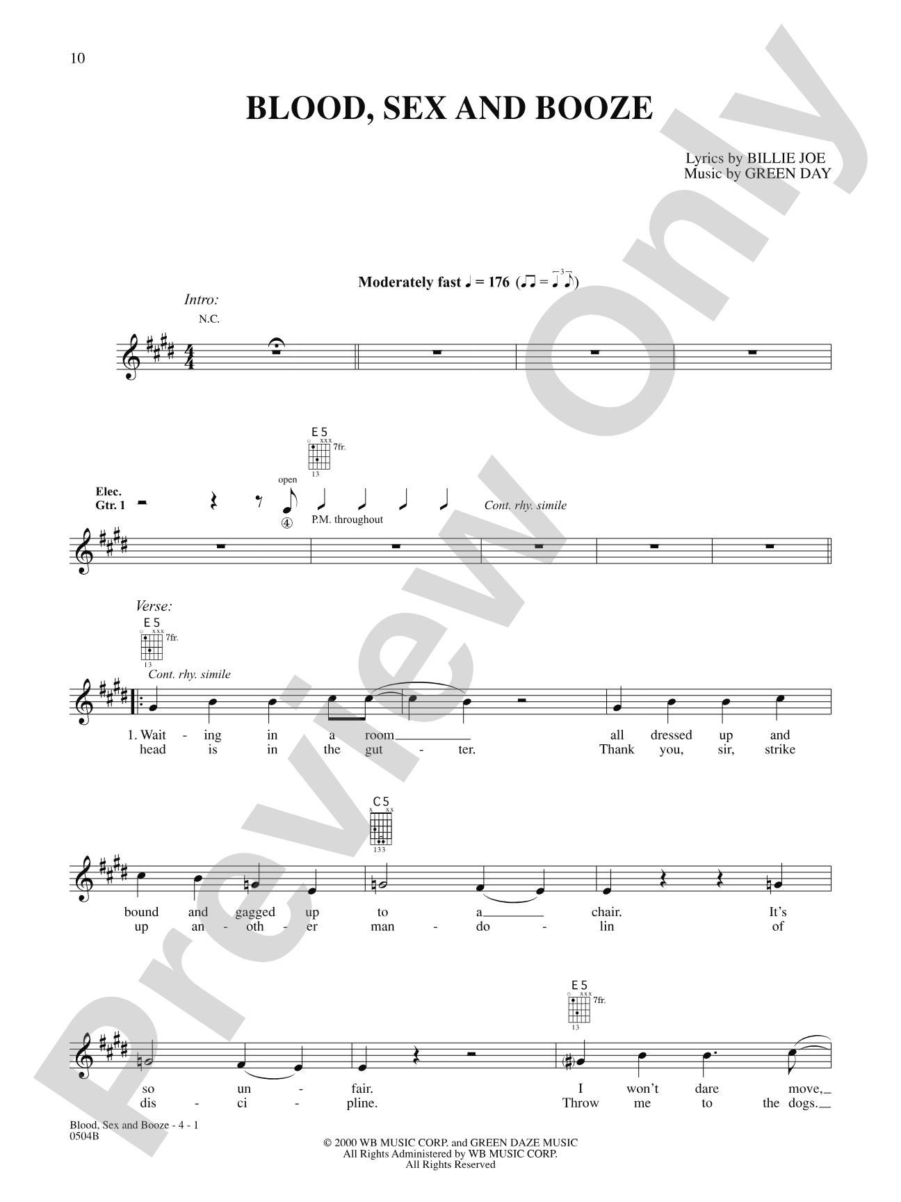 Blood, Sex and Booze: Authentic Guitar TAB