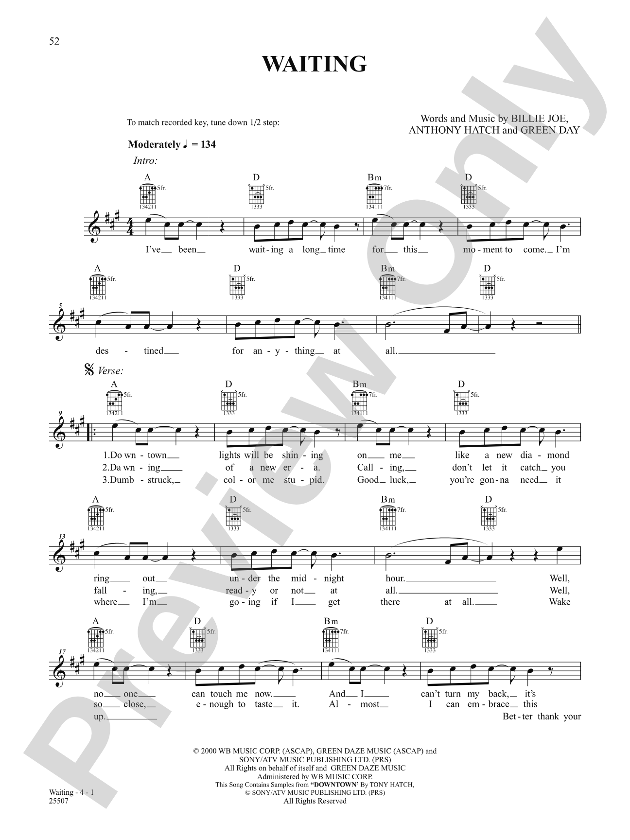 Waiting: Easy Guitar