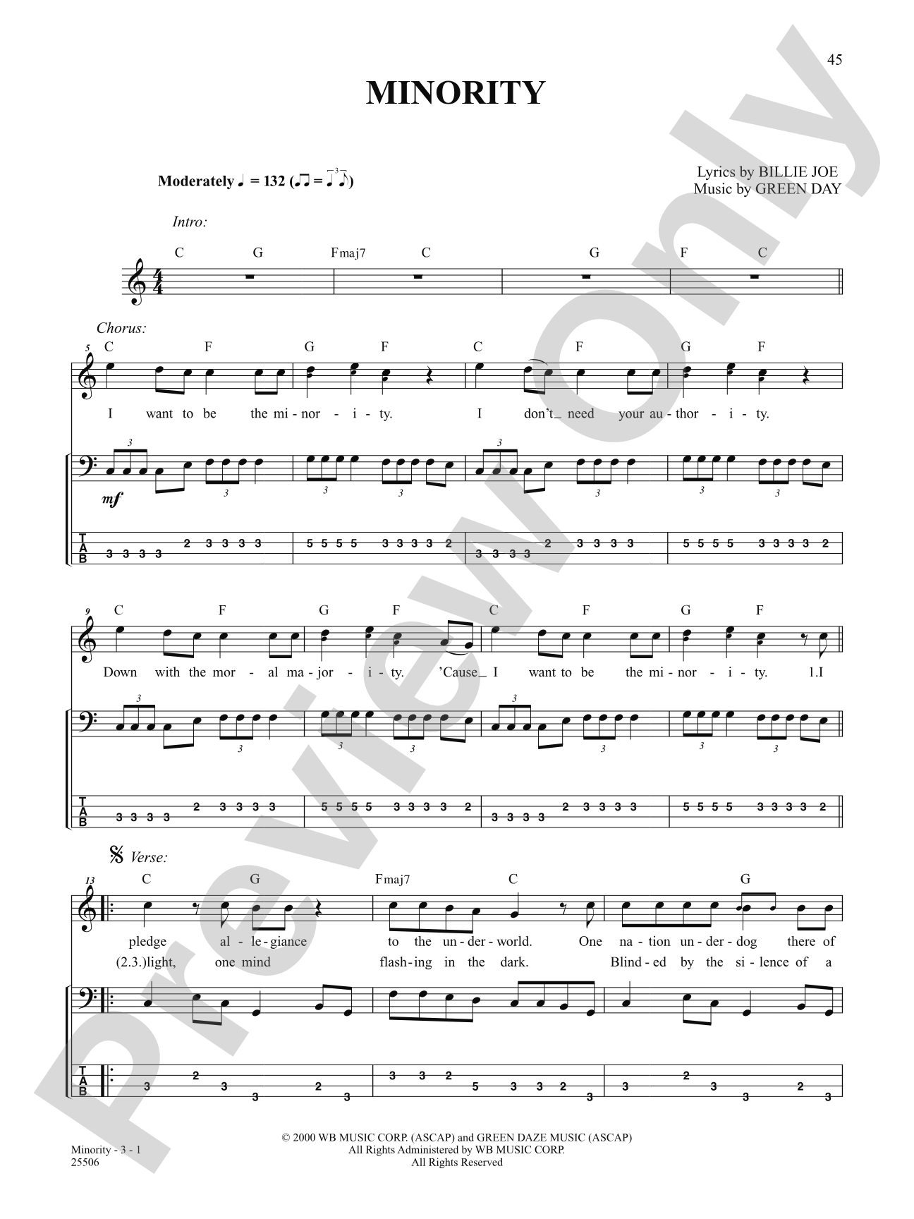 Minority: Bass TAB