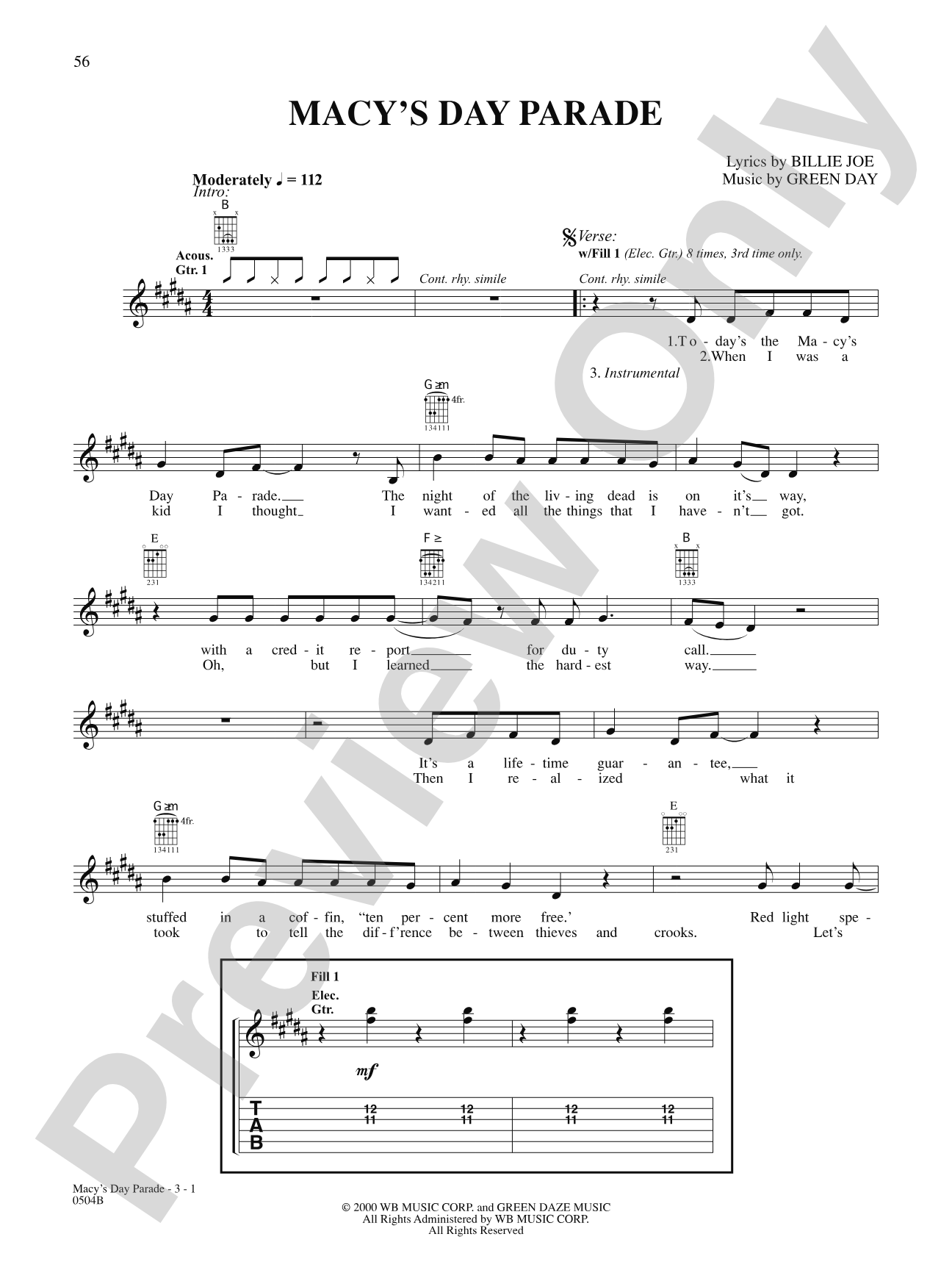 Macy's Day Parade: Authentic Guitar TAB