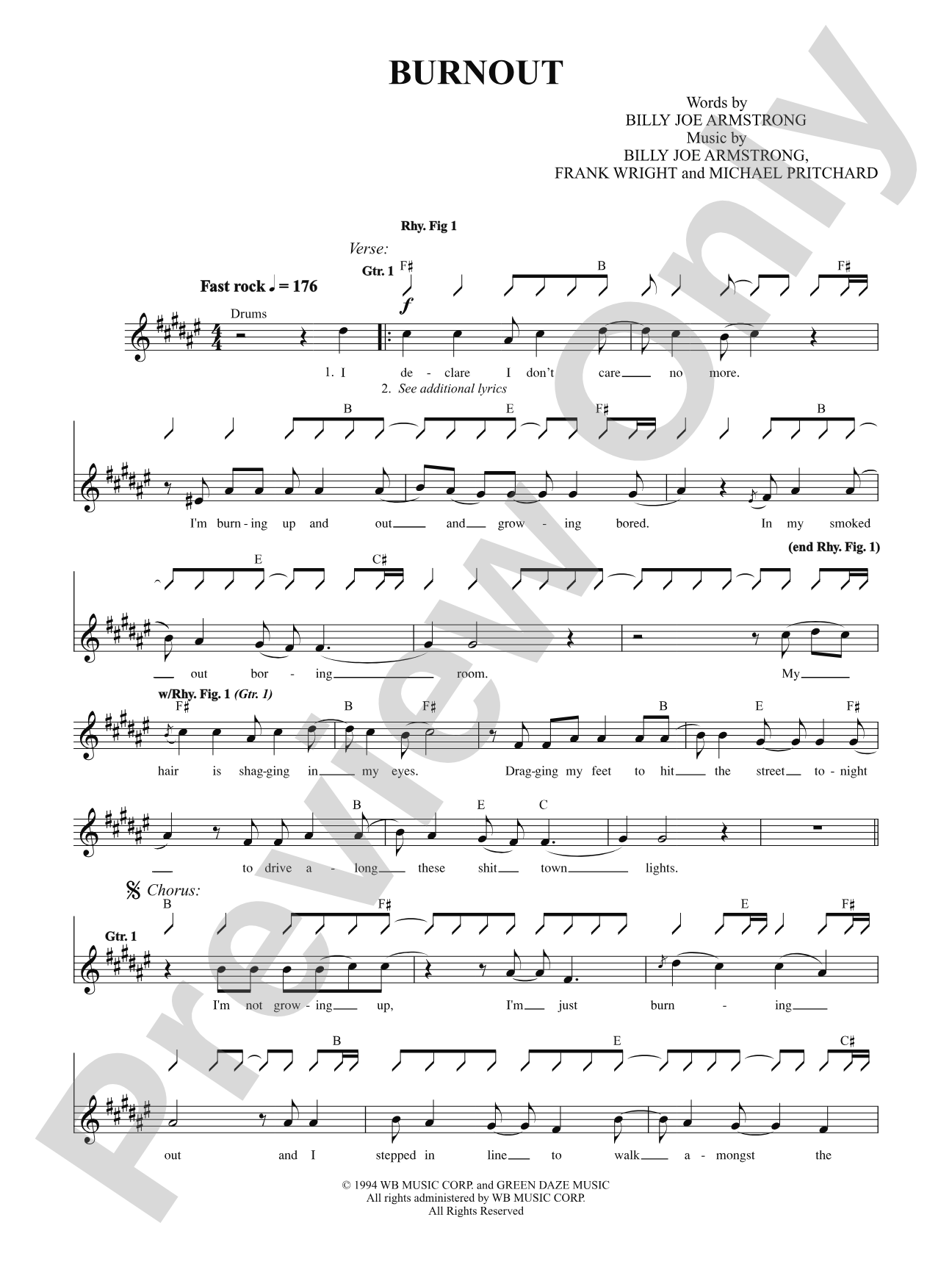 Burnout: Authentic Guitar TAB