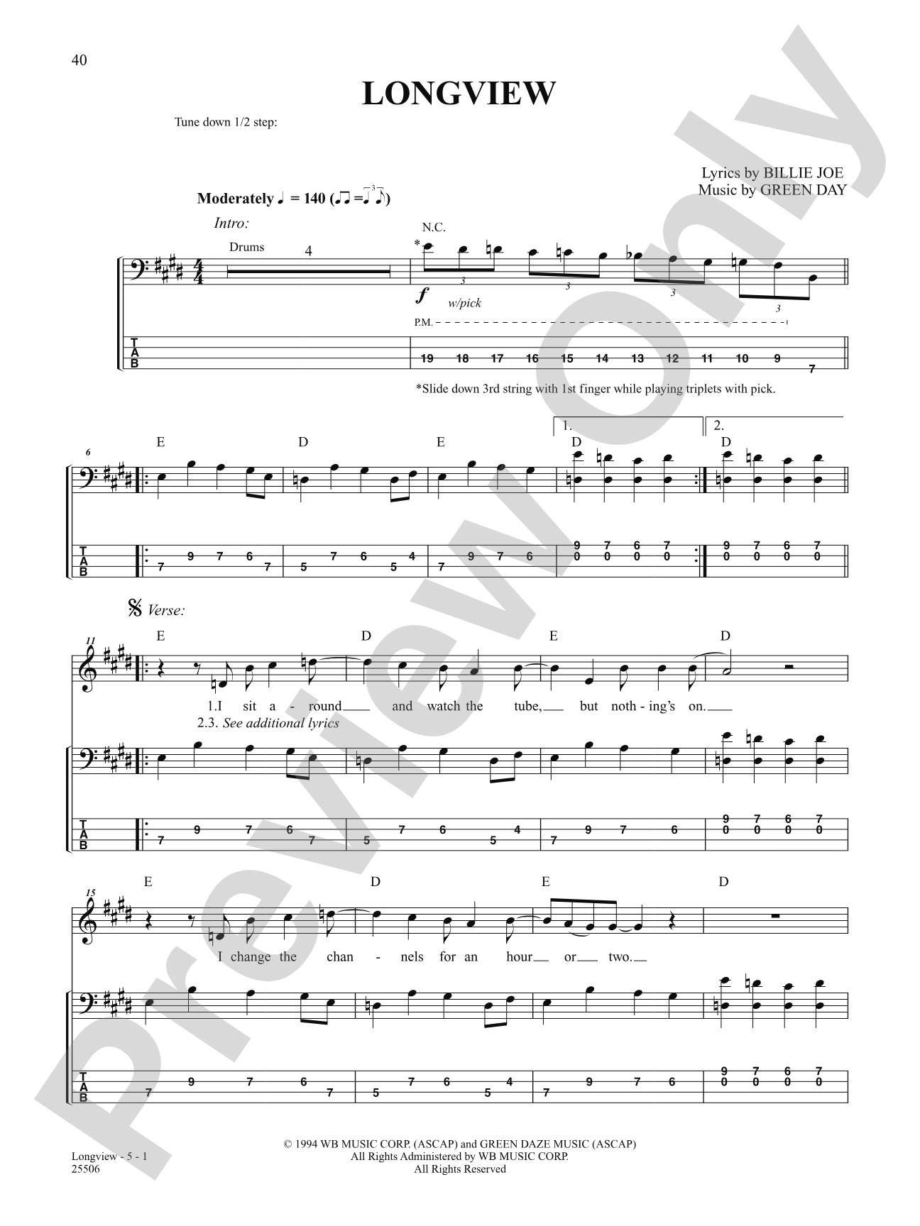 Longview: Bass TAB