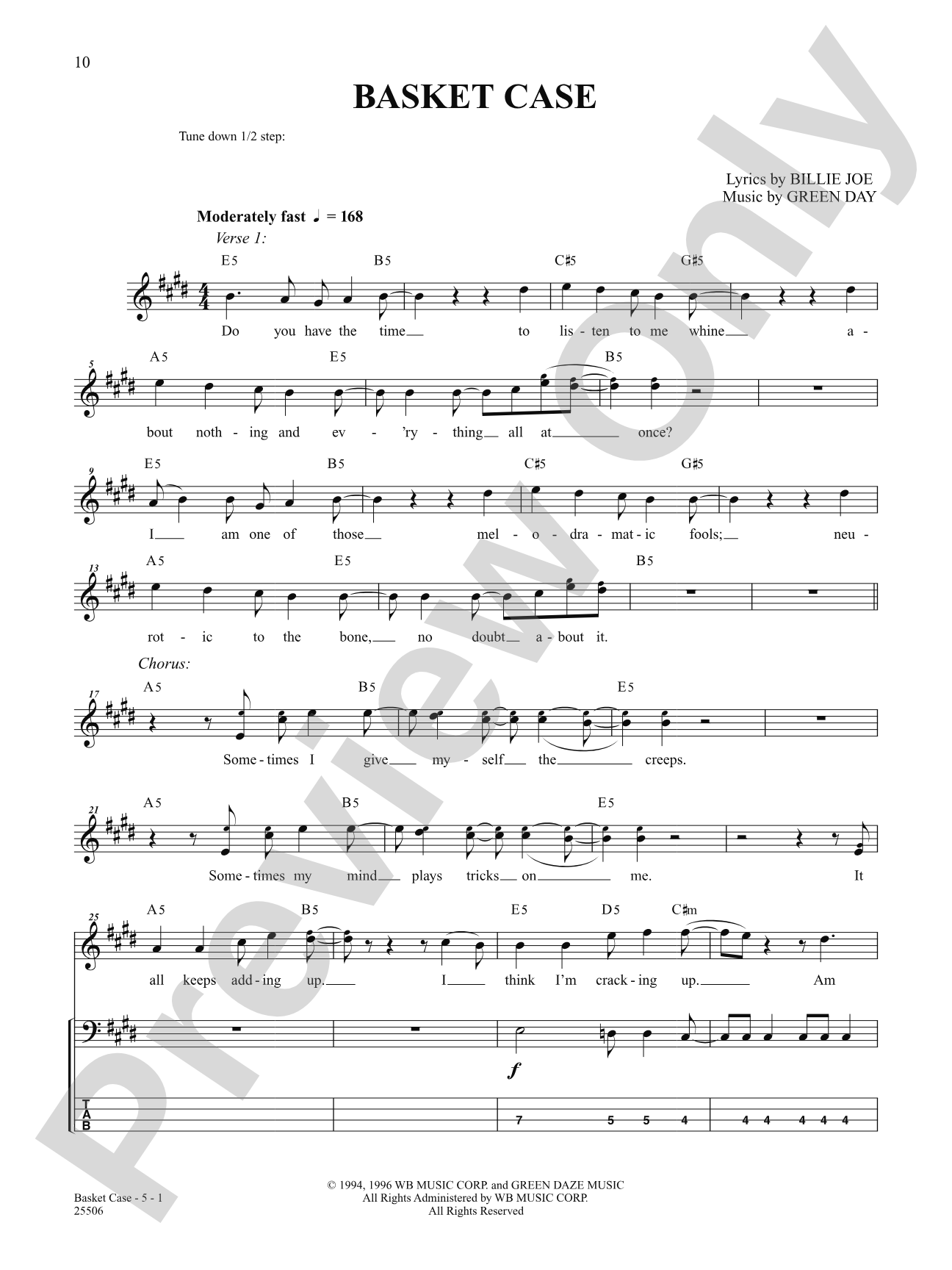 Basket Case: Bass TAB