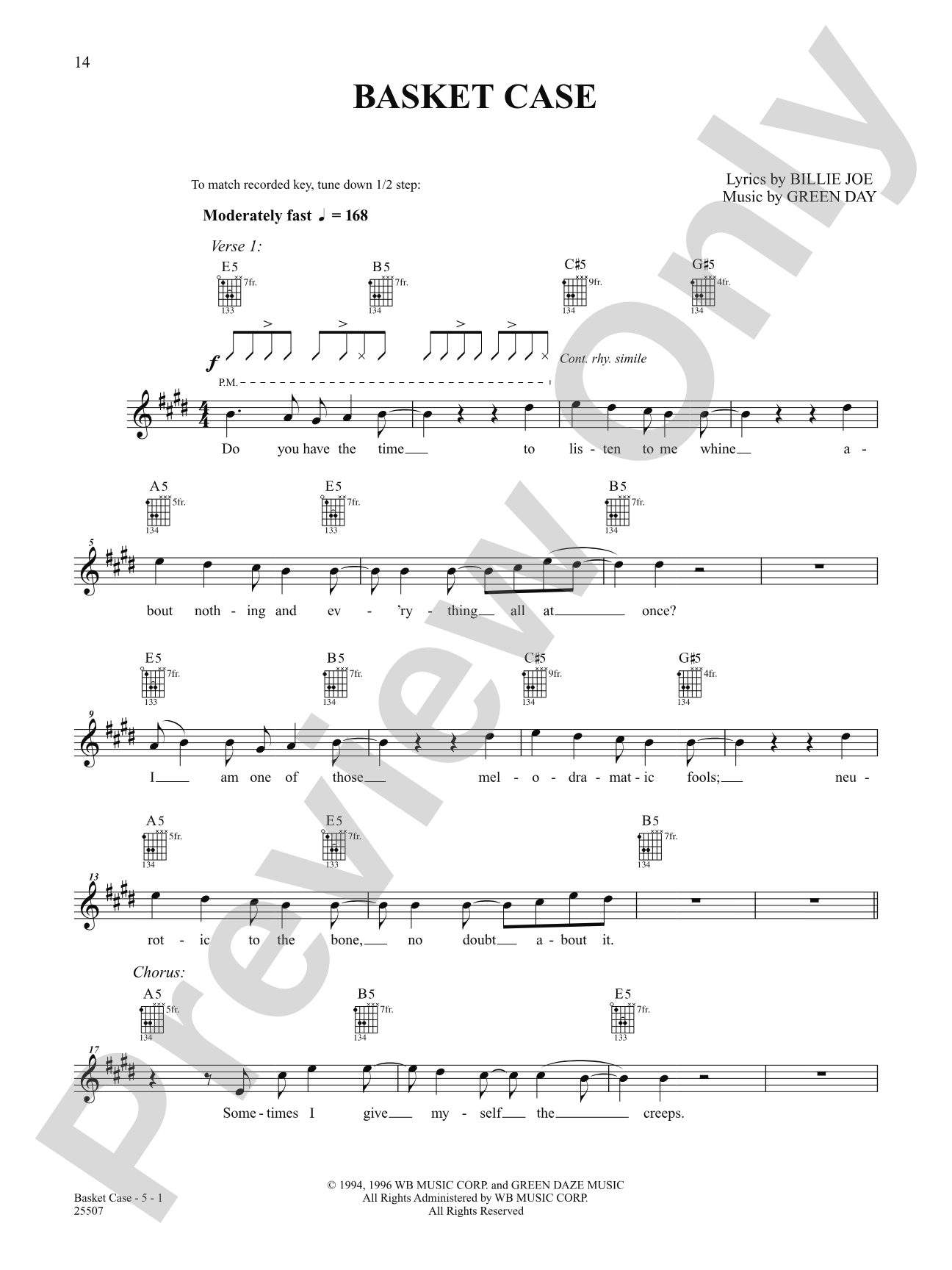Basket Case: Easy Guitar