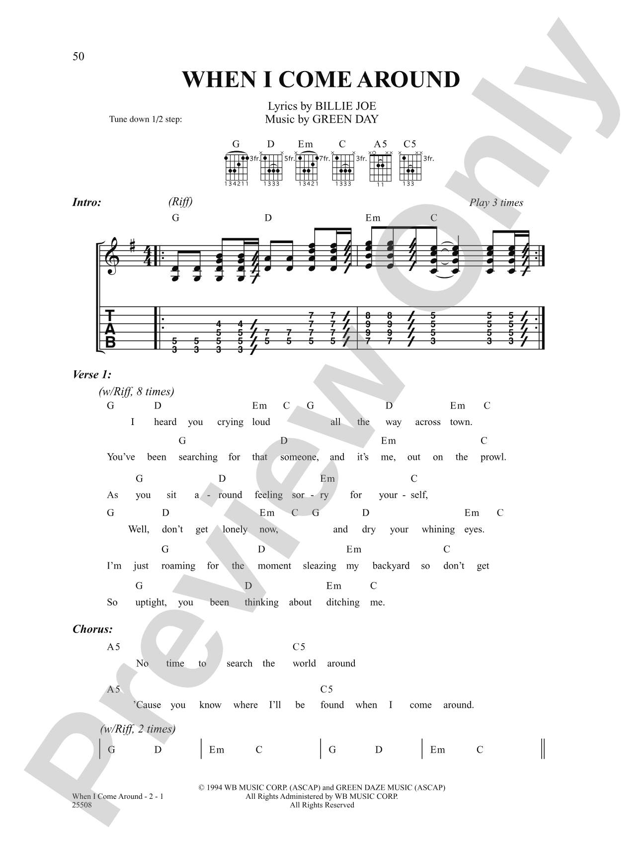 When I Come Around: Strum and Sing