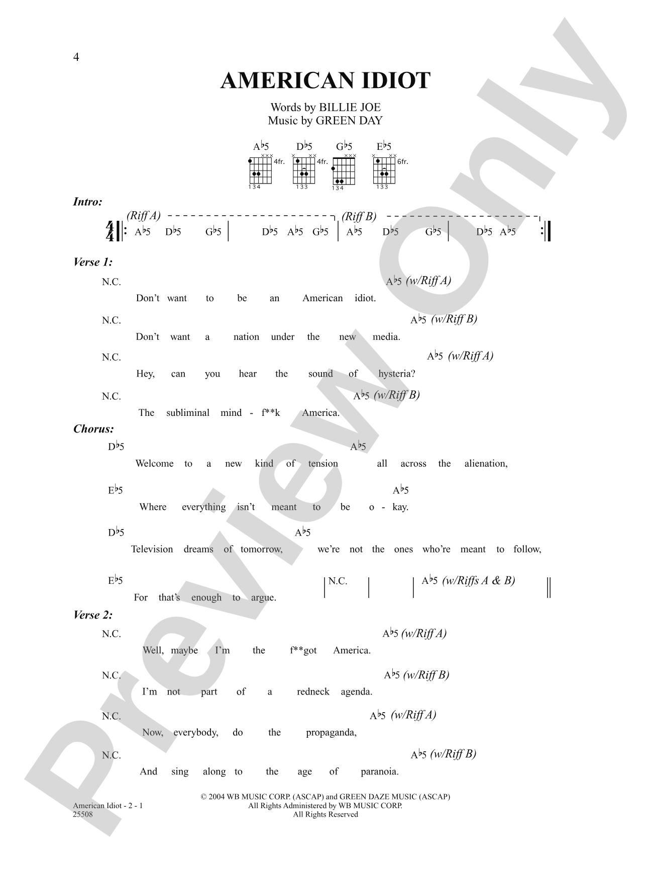 American Idiot: Strum and Sing