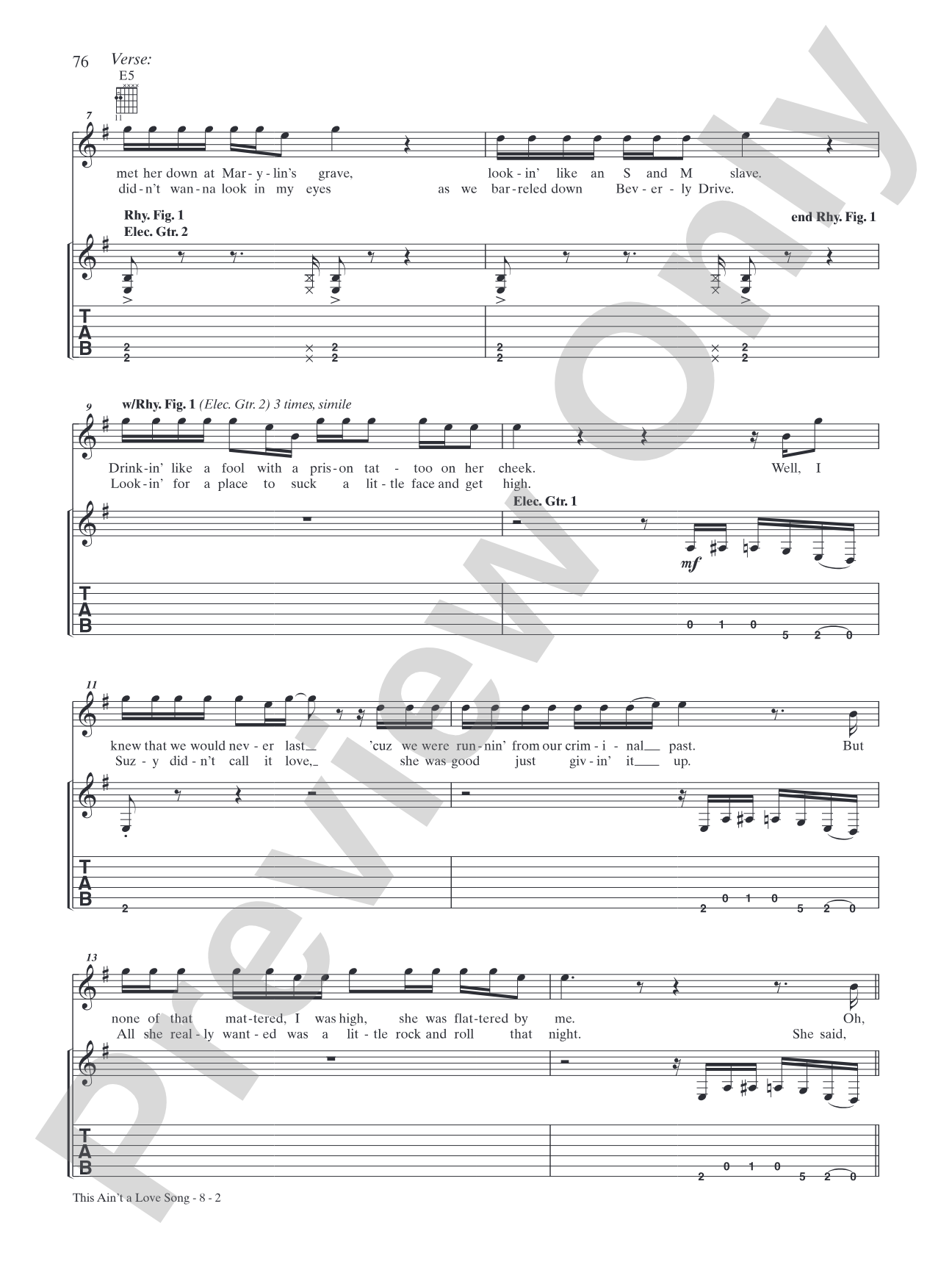 This Ain't a Love Song: Authentic Guitar TAB