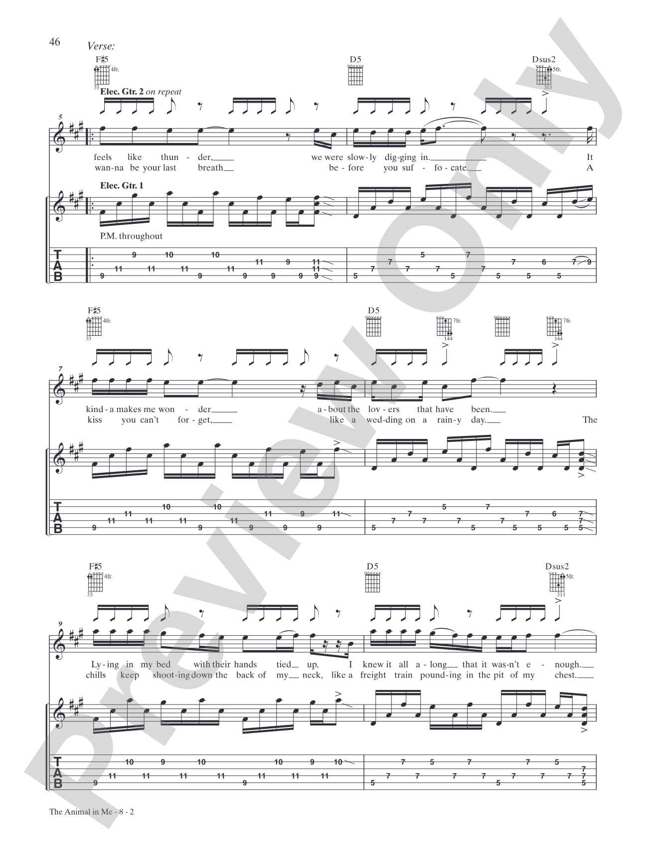 The Animal In Me: Authentic Guitar TAB