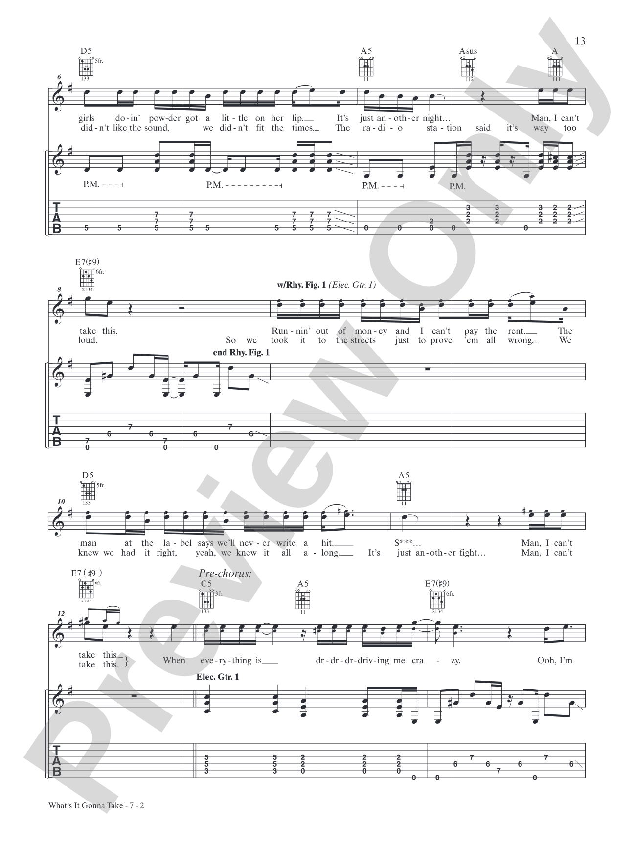 What's It Gonna Take: Authentic Guitar TAB