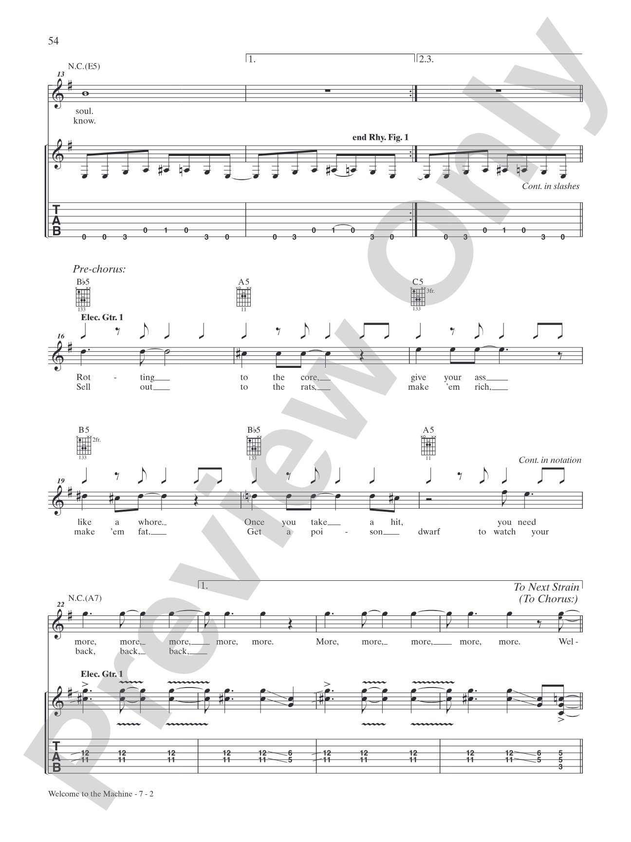 Welcome to the Machine: Authentic Guitar TAB