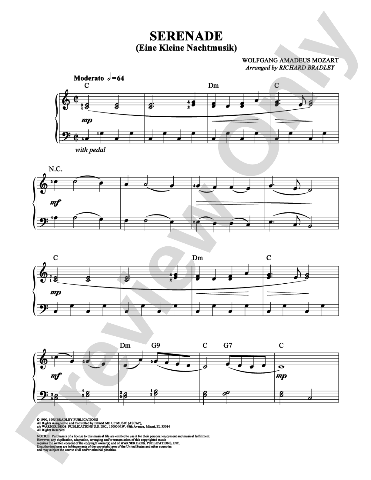 Serenade: Easy Piano Digital Sheet Music