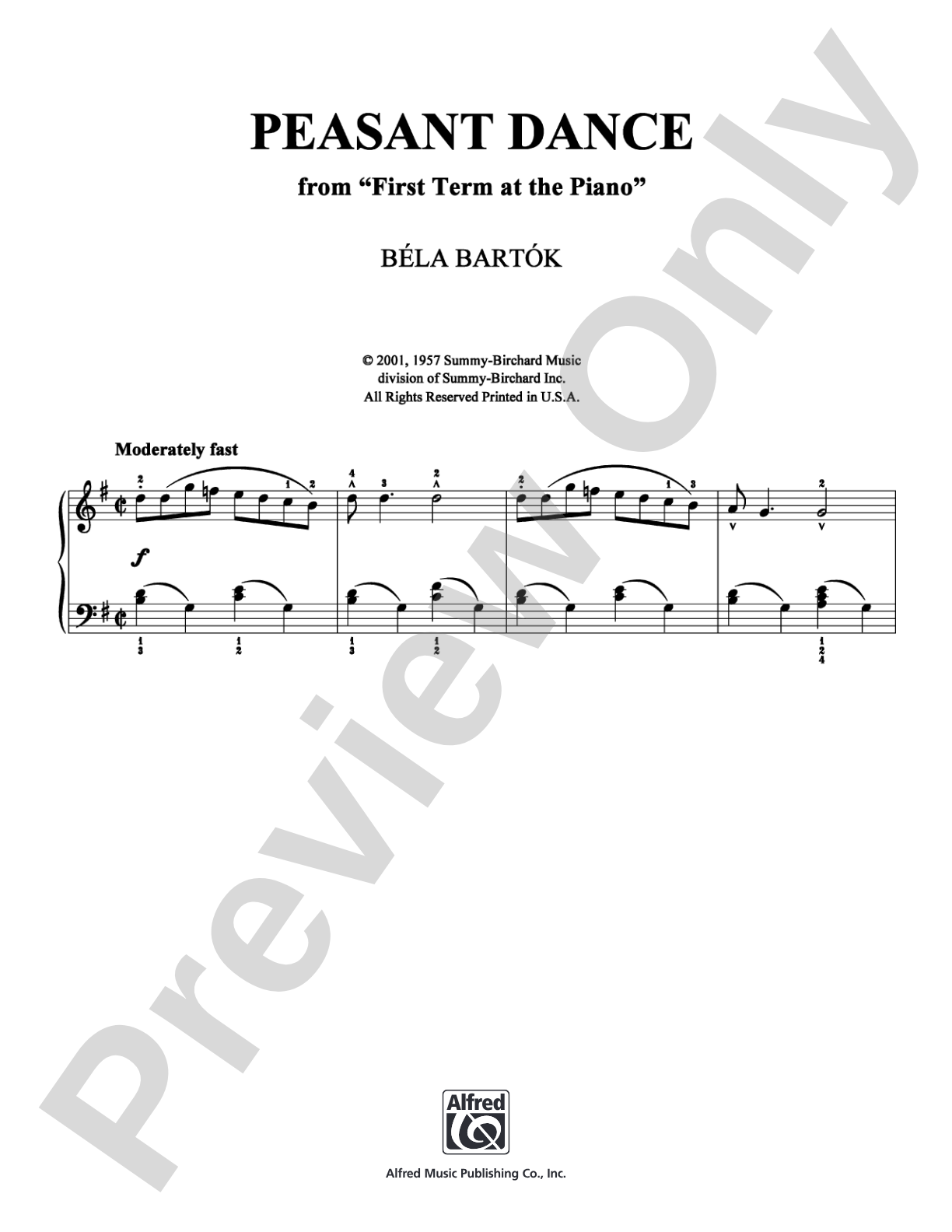 Peasant Dance: Piano Digital Sheet Music