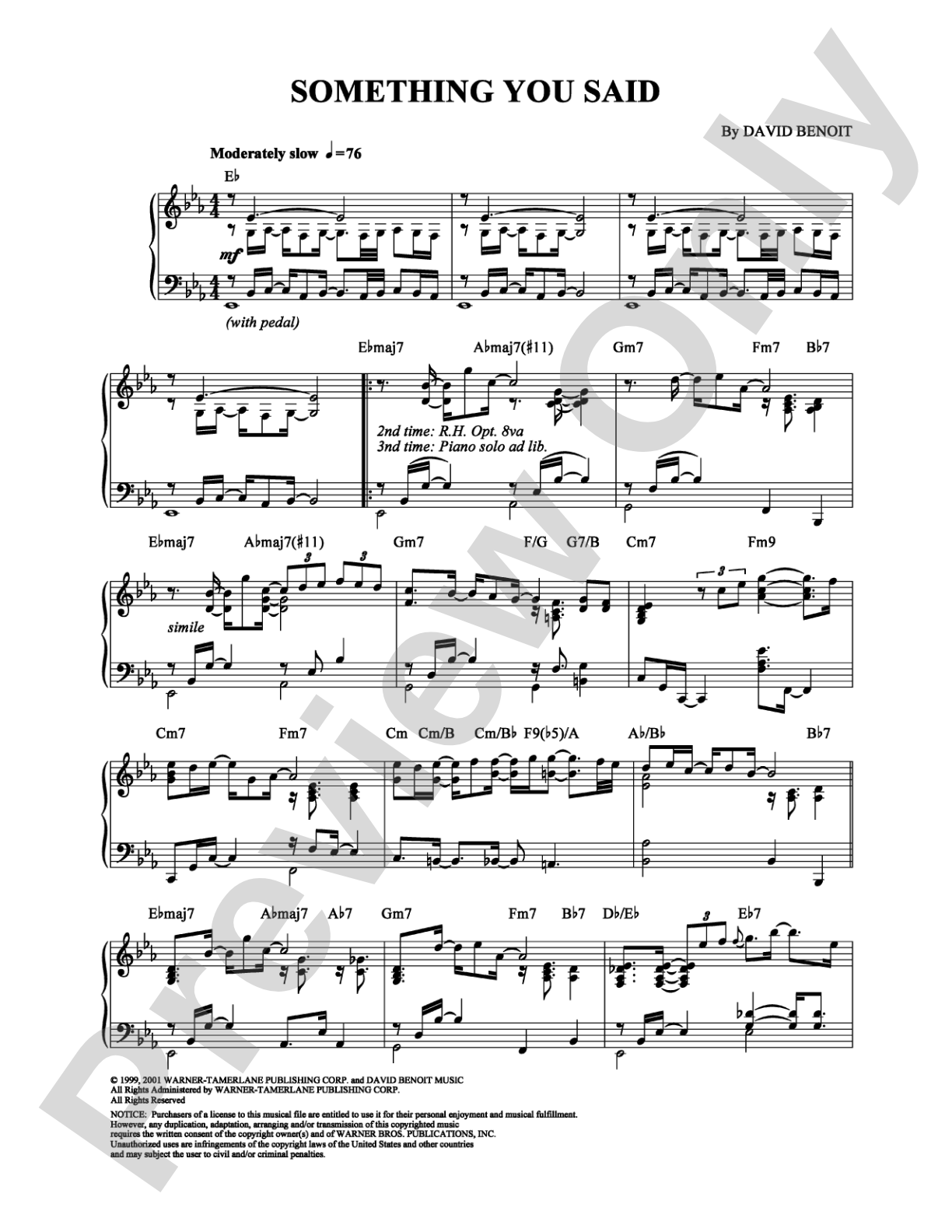 Something You Said: Piano Digital Sheet Music
