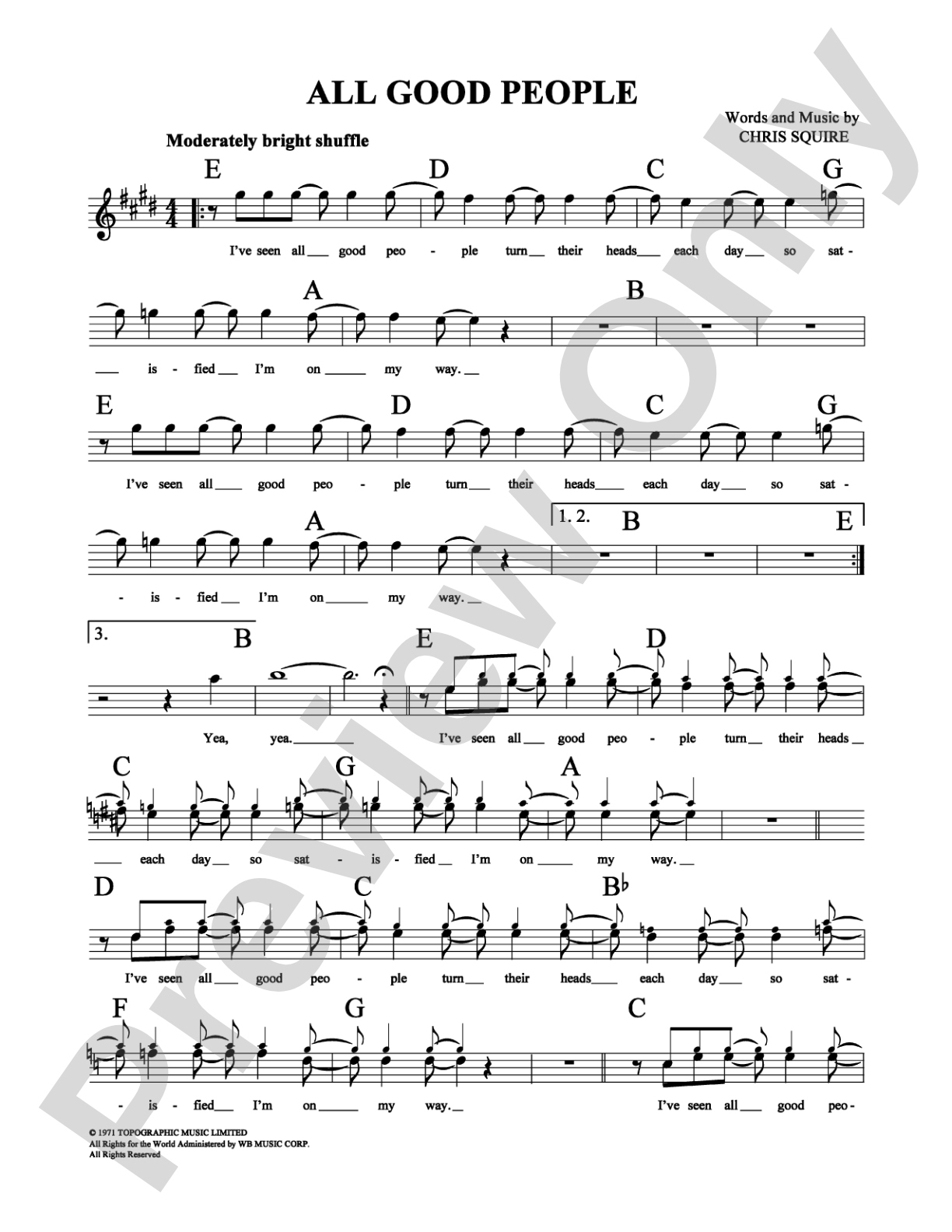 All Good People: Lead Sheet Digital Sheet Music