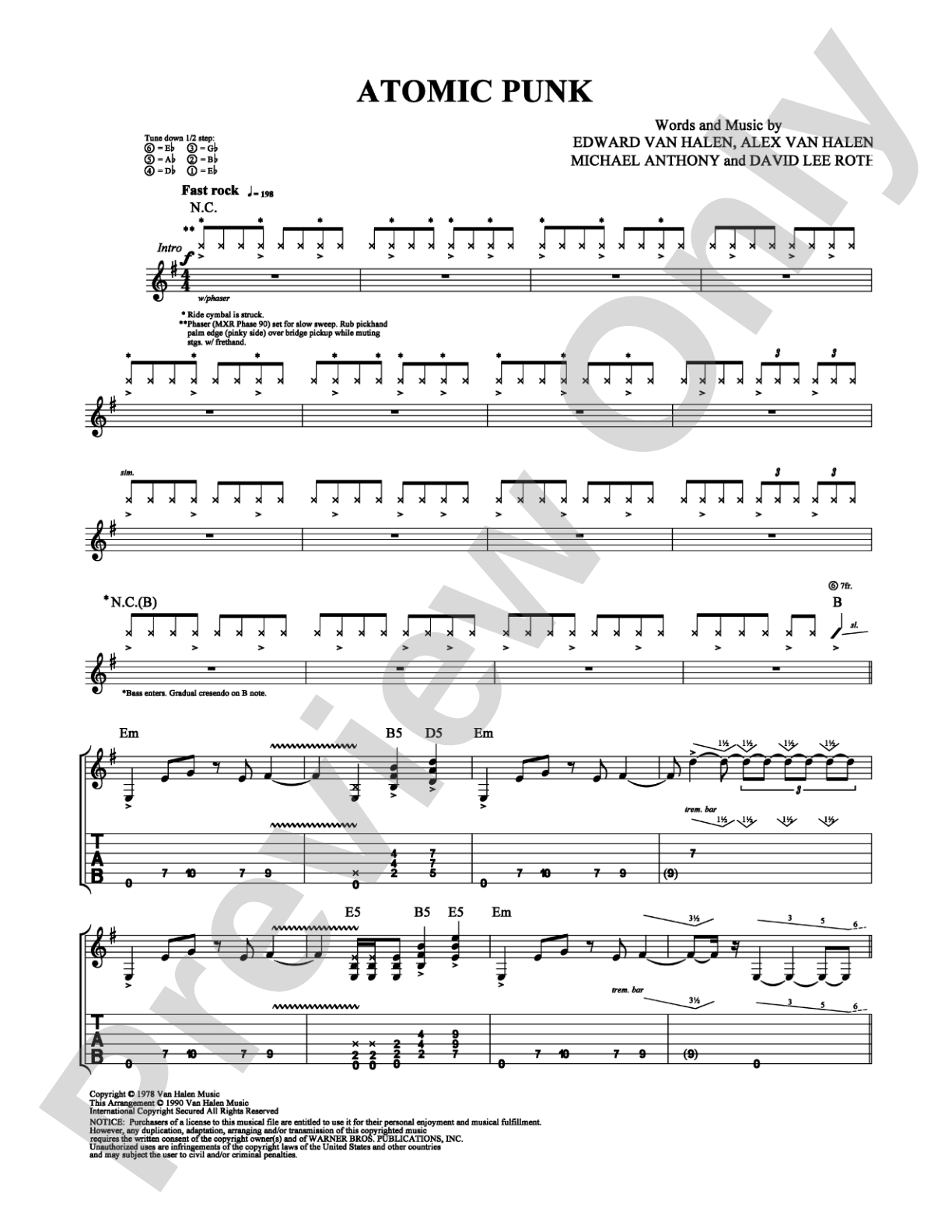 Atomic Punk: Guitar TAB Digital Sheet Music