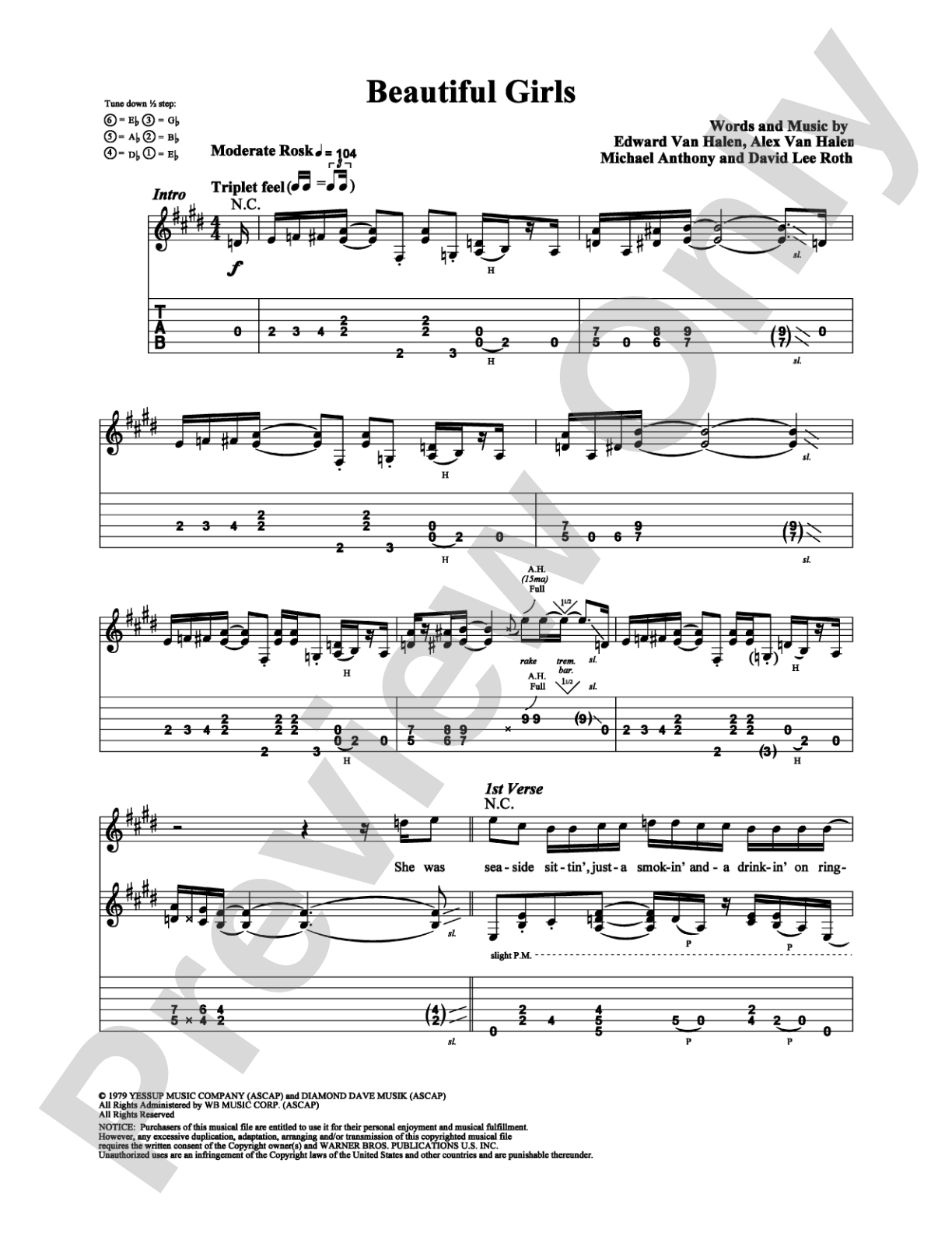 Beautiful Girls: Guitar TAB Digital Sheet Music