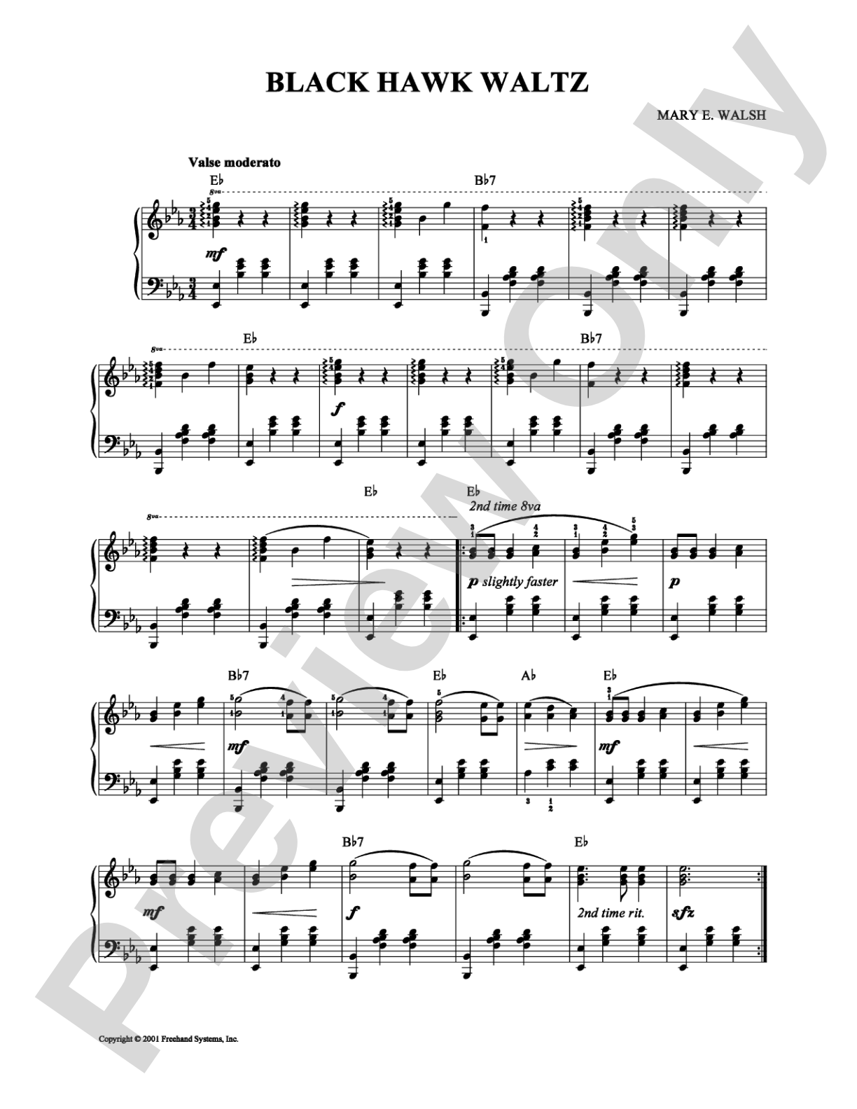 Black Hawk Waltz: Piano Digital Sheet Music