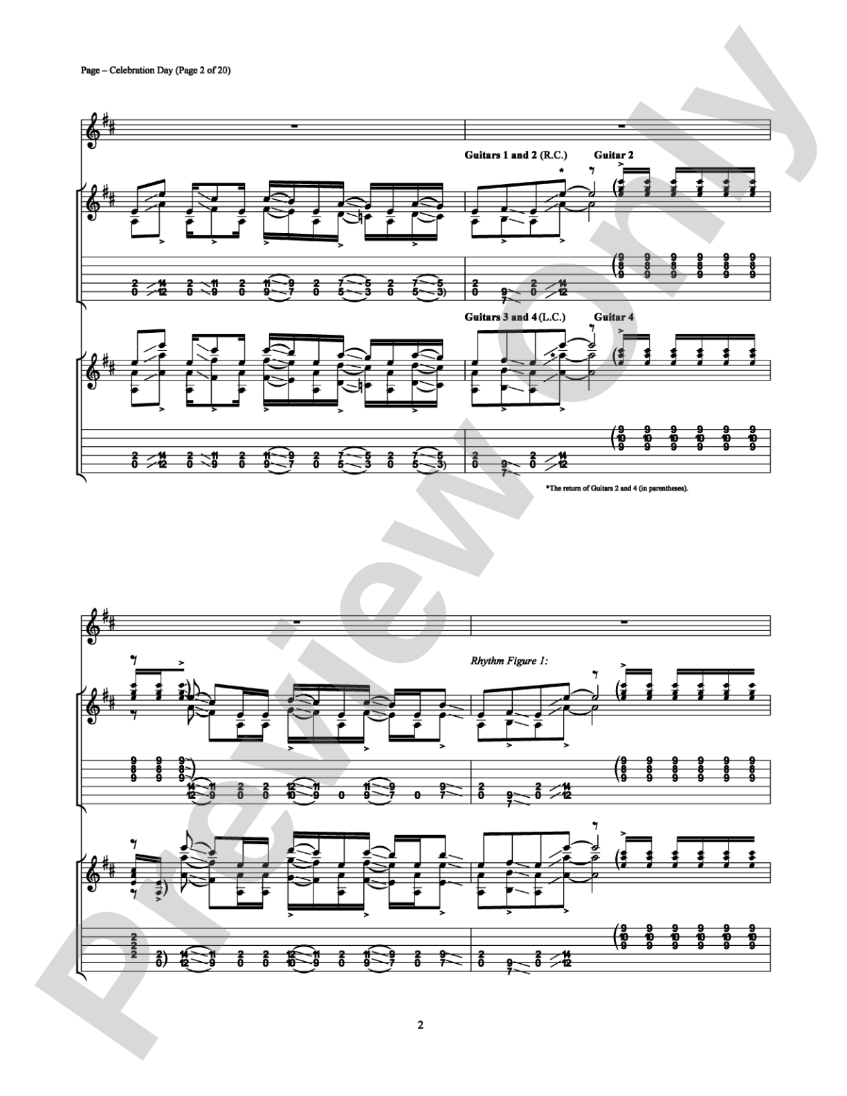 Celebration Day: Authentic Guitar TAB