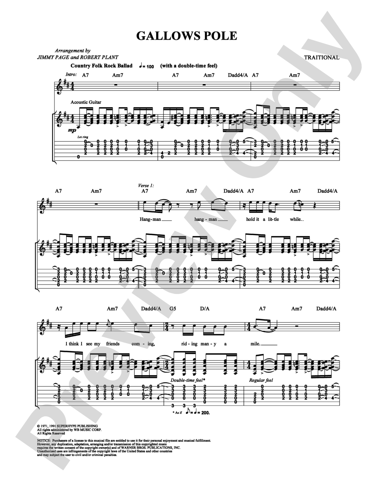 Gallows Pole: Authentic Guitar TAB