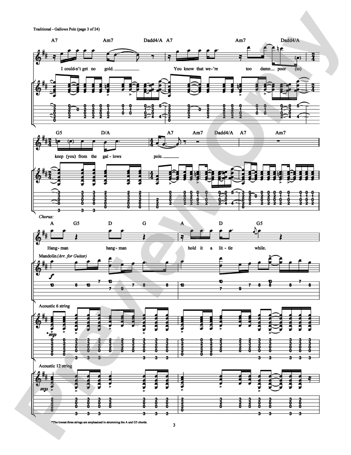 Gallows Pole: Authentic Guitar TAB