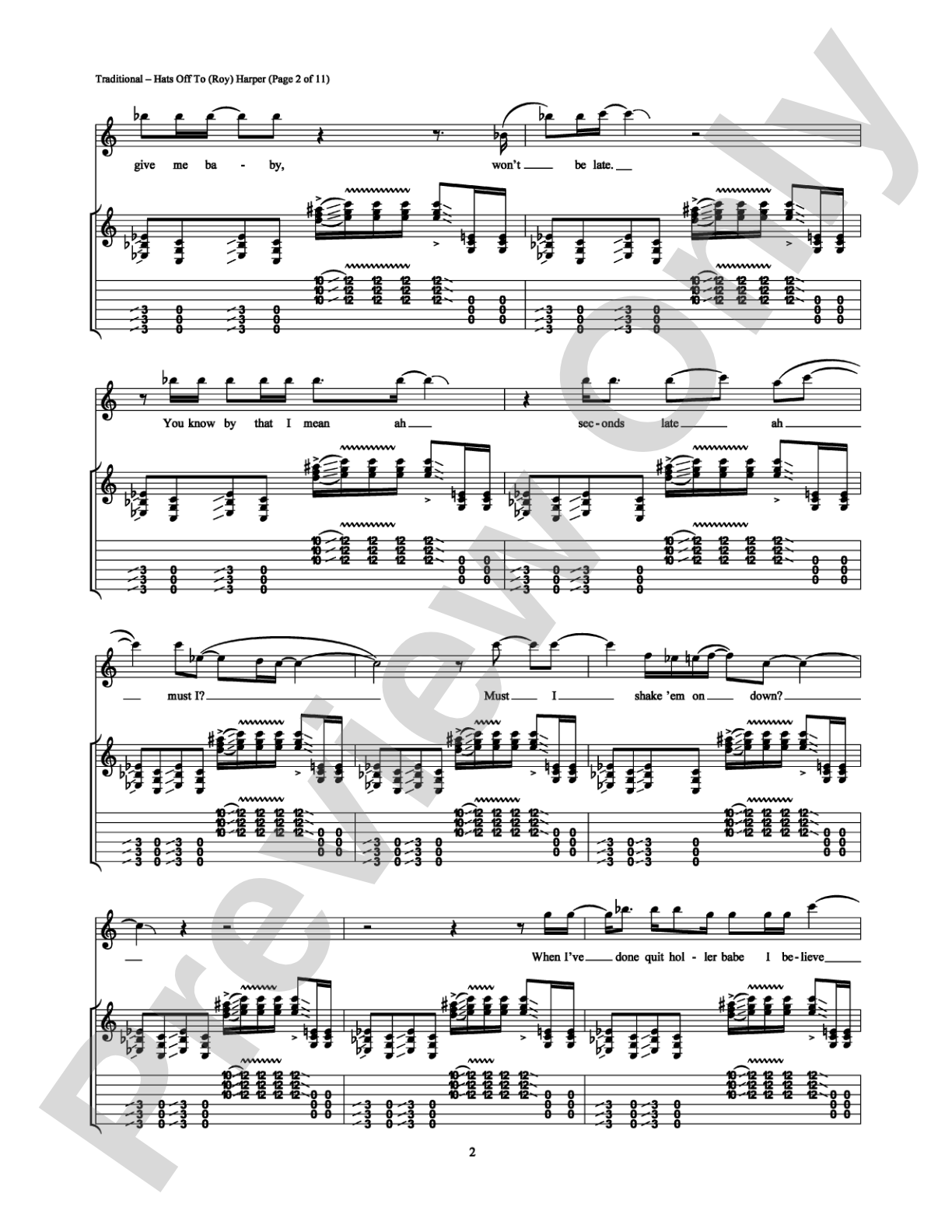 Hats Off to (Roy) Harper: Authentic Guitar TAB