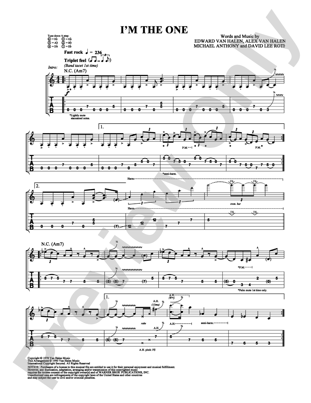 I'm The One: Guitar TAB Digital Sheet Music