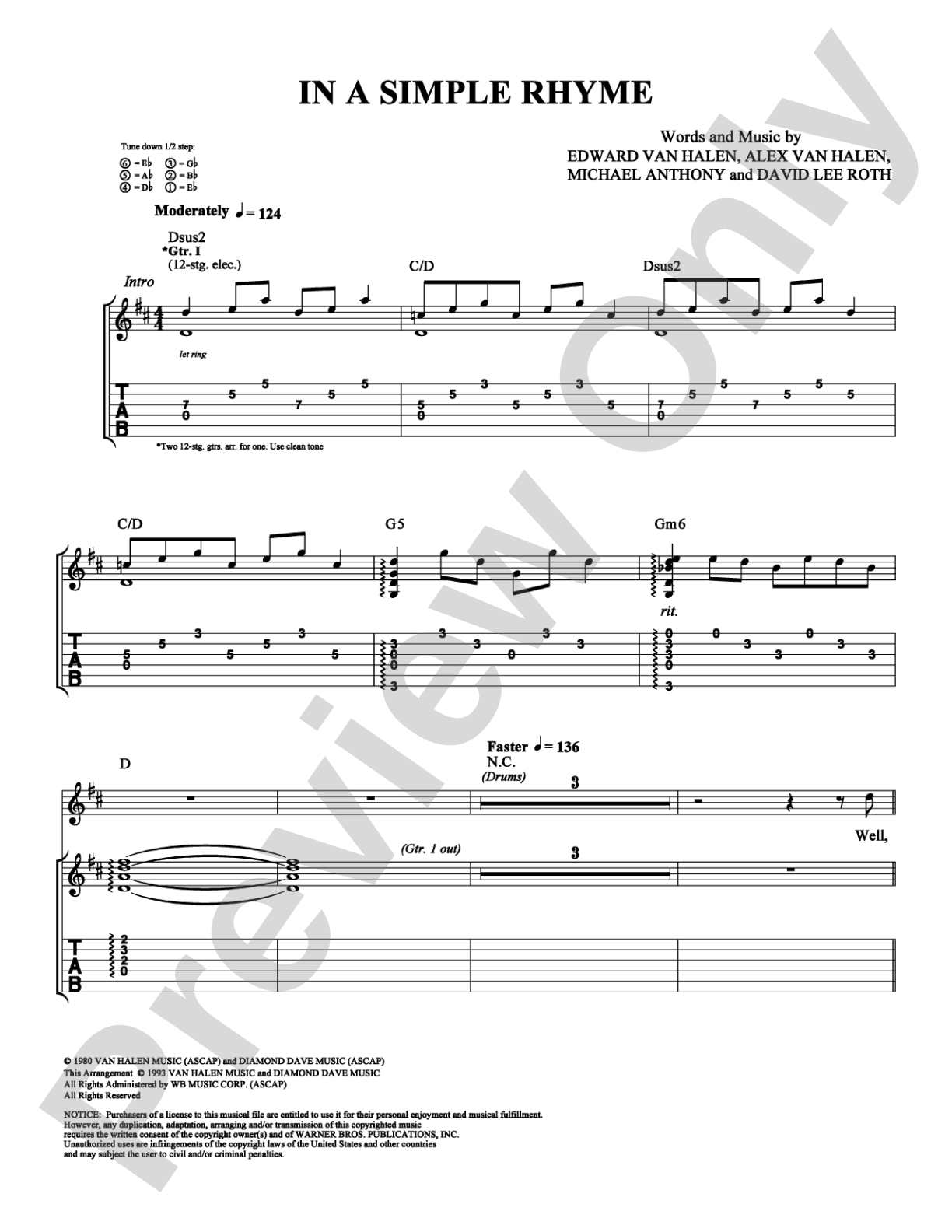 In a Simple Rhyme: Guitar TAB Digital Sheet Music