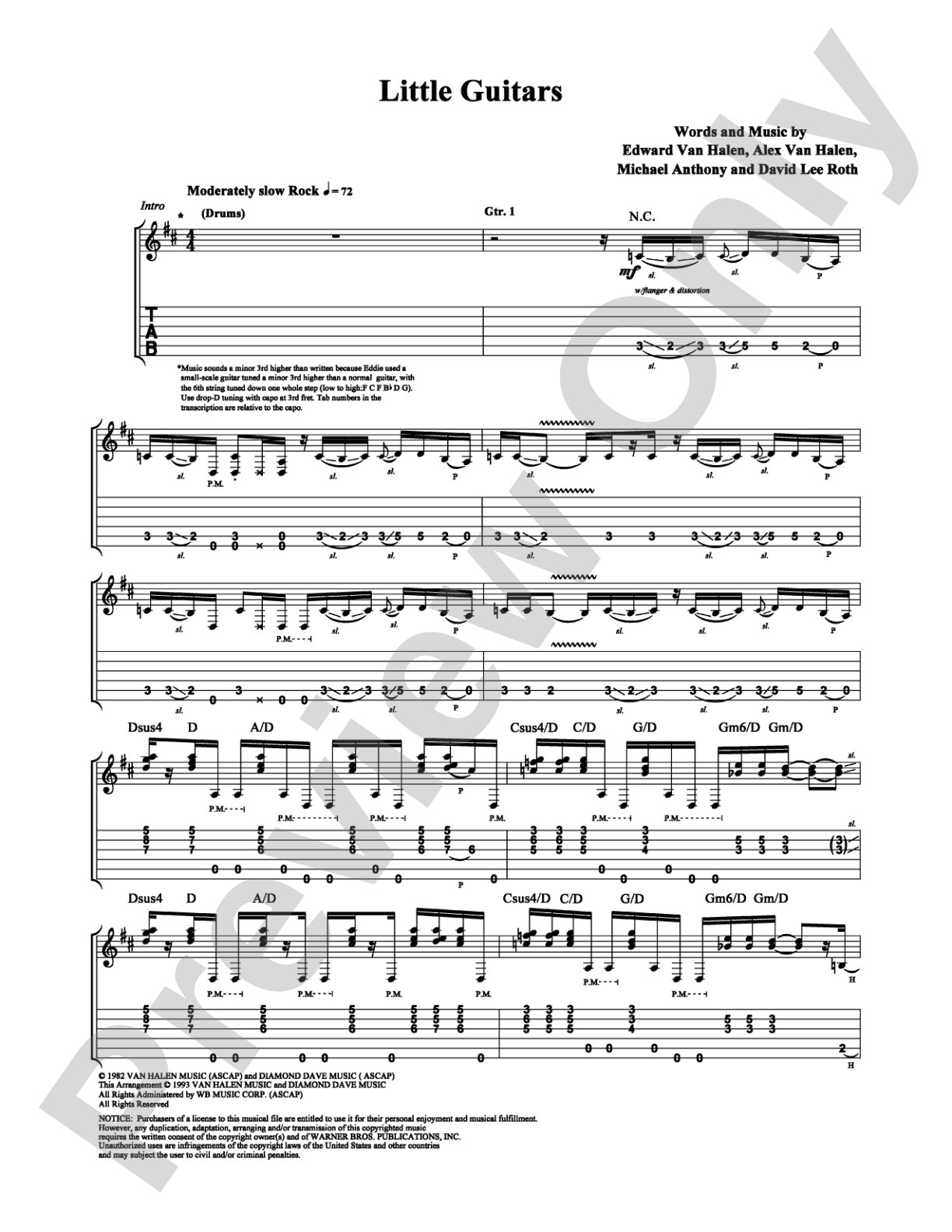 Little Guitars: Guitar TAB Digital Sheet Music