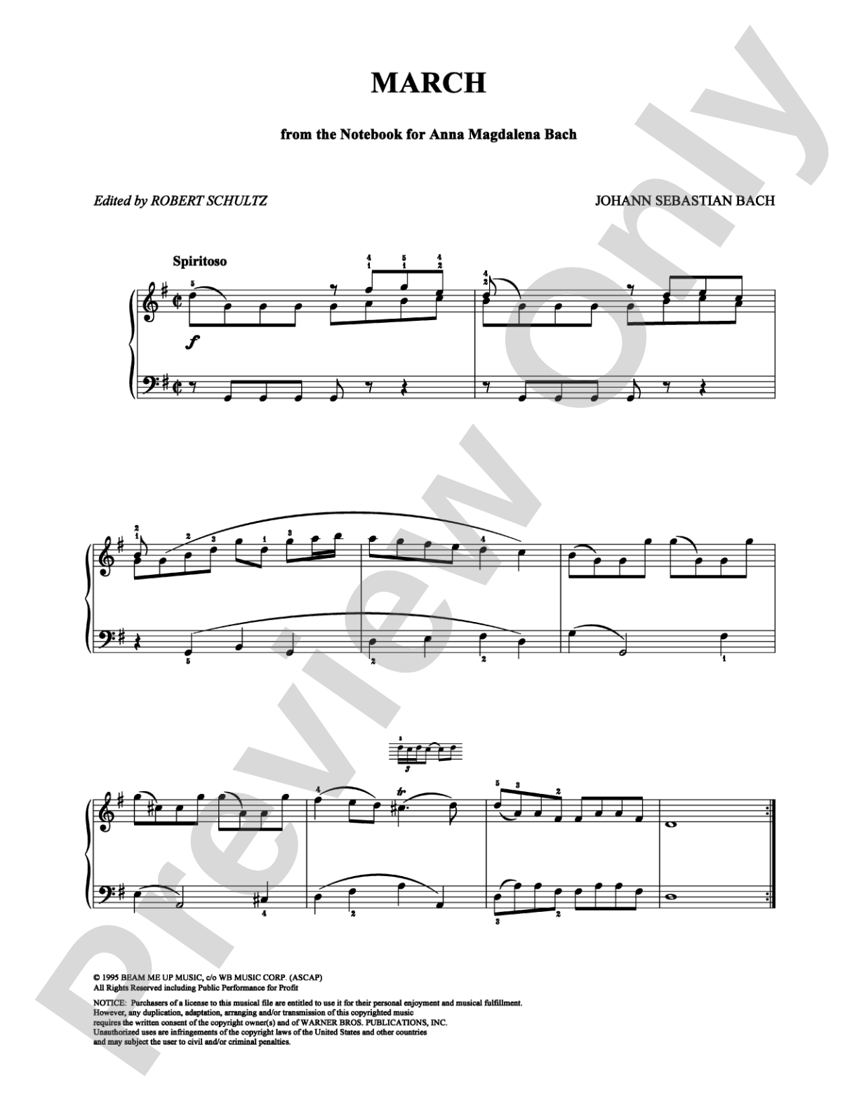 March: Piano Digital Sheet Music