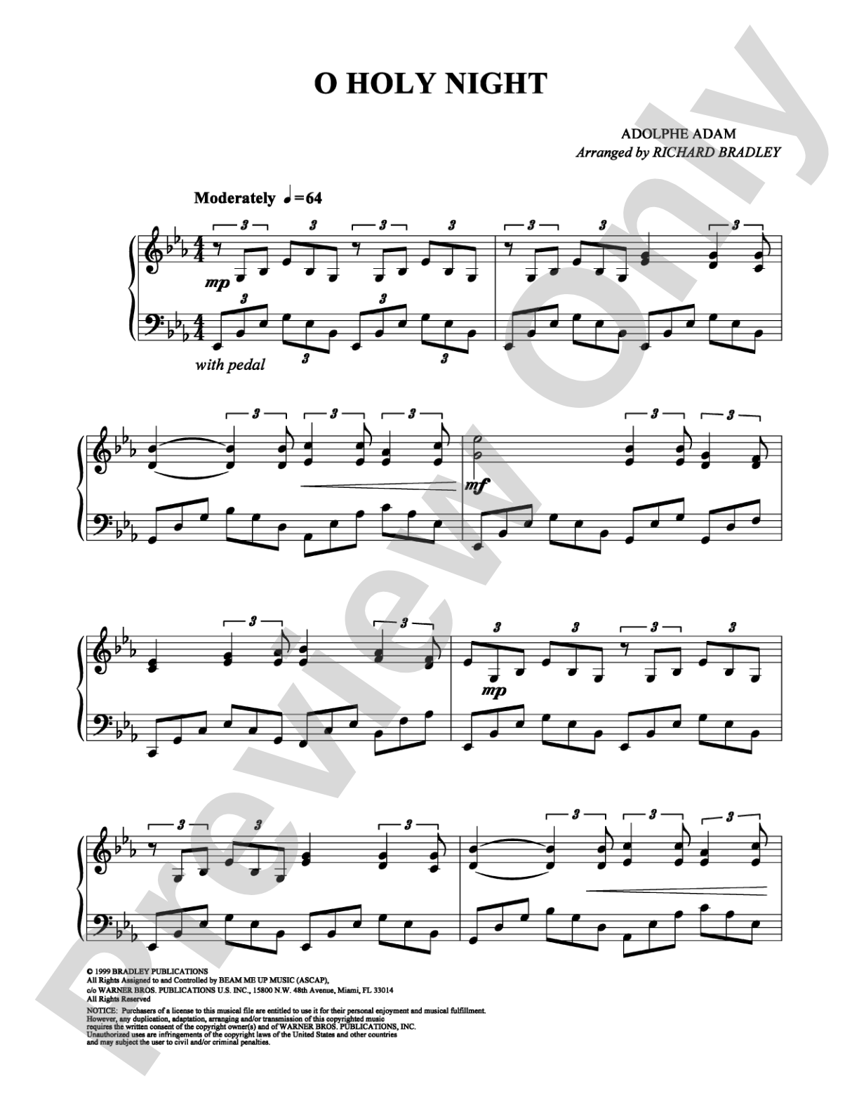 O Holy Night: Easy Piano Digital Sheet Music