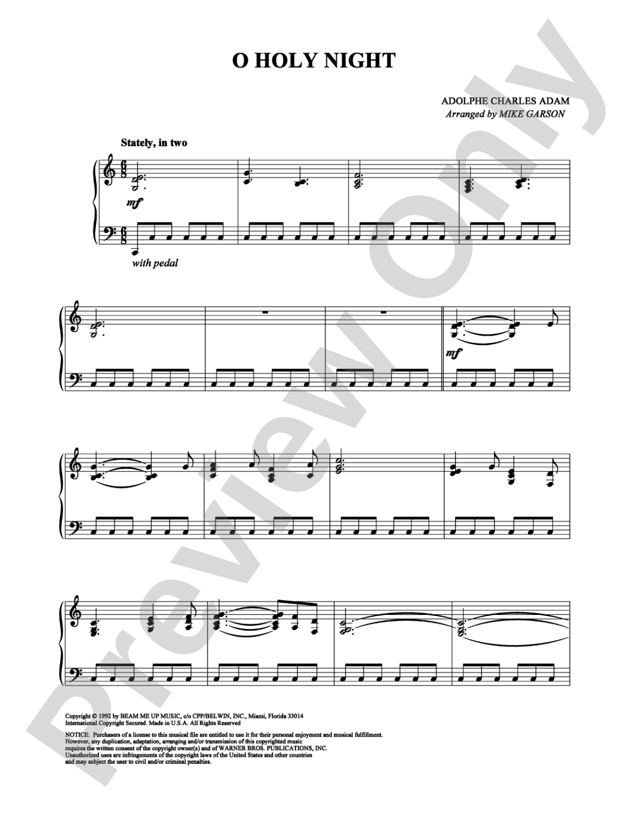 O Holy Night: Piano Digital Sheet Music