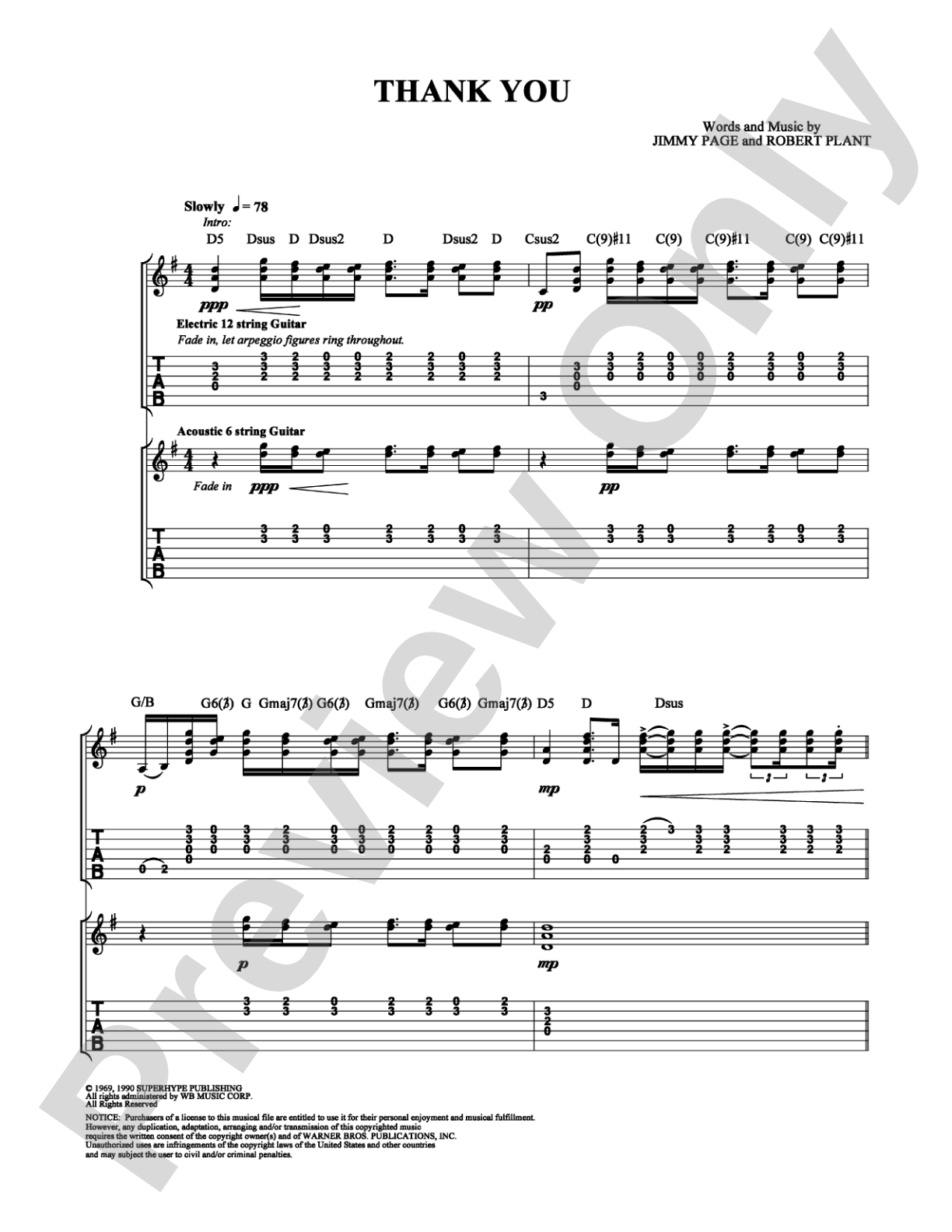 Thank You: Guitar TAB Digital Sheet Music
