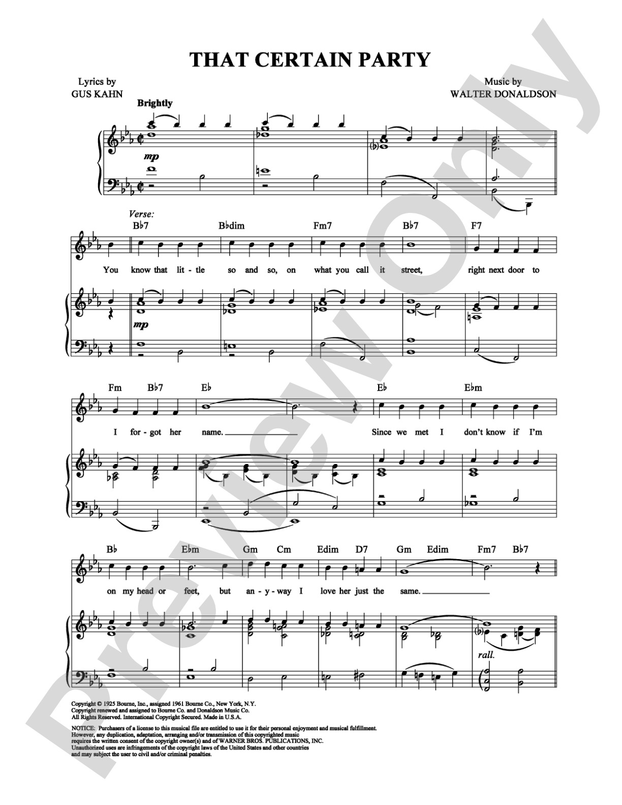 That Certain Party: Piano/Vocal/Chords Digital Sheet Music