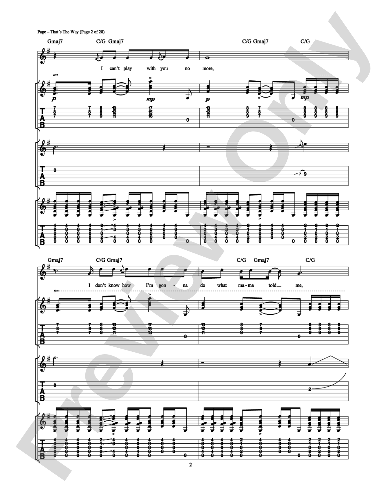 That's the Way: Authentic Guitar TAB