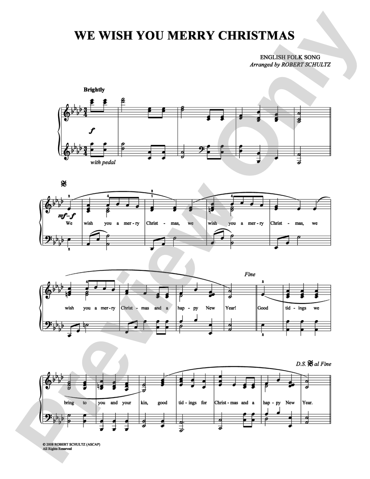 We Wish You a Merry Christmas: Piano/Vocal/Chords Digital Sheet Music