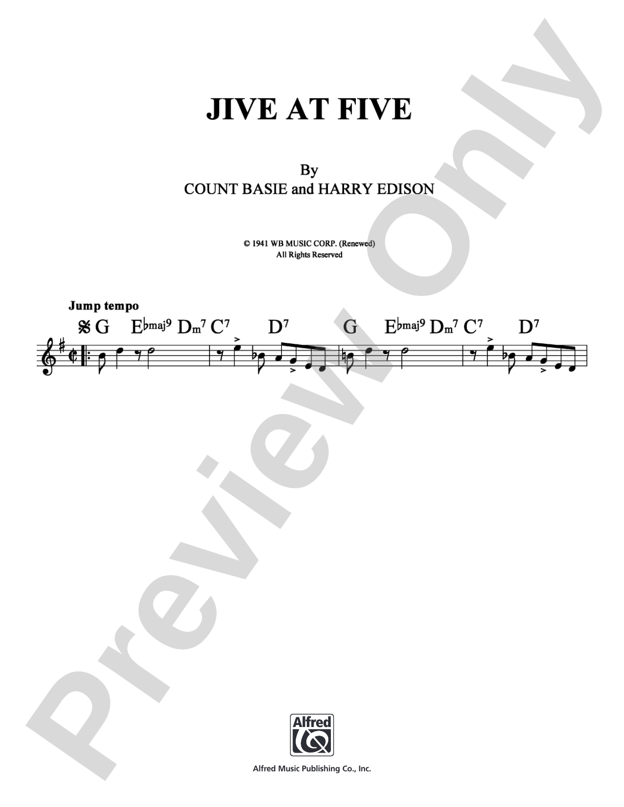 Jive at Five: Lead Sheet Digital Sheet Music