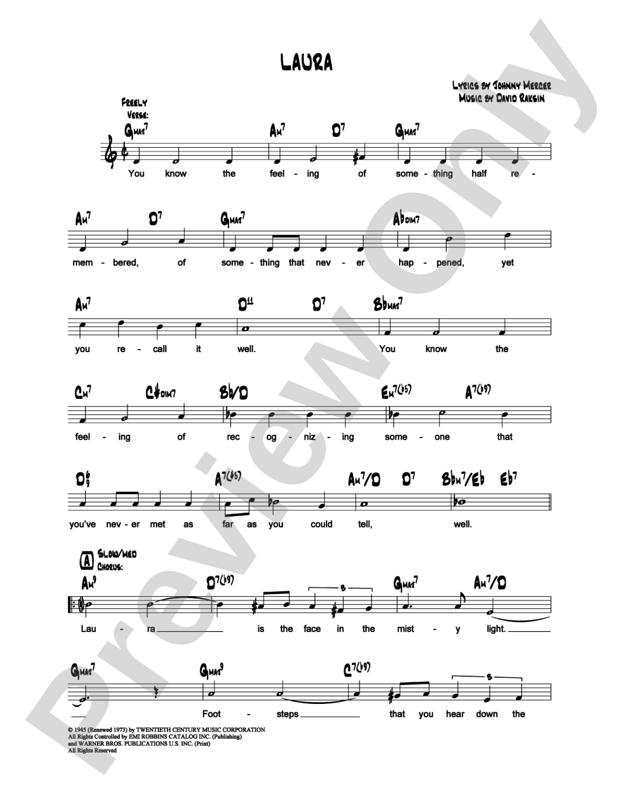 Laura: Lead Sheet Digital Sheet Music