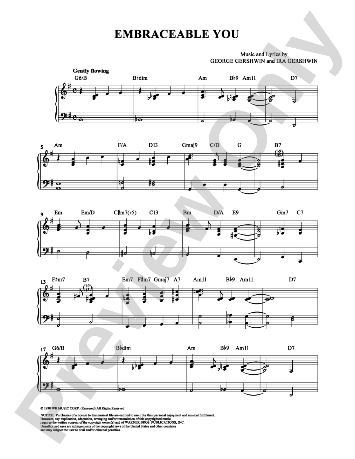 Embraceable You: Piano Digital Sheet Music