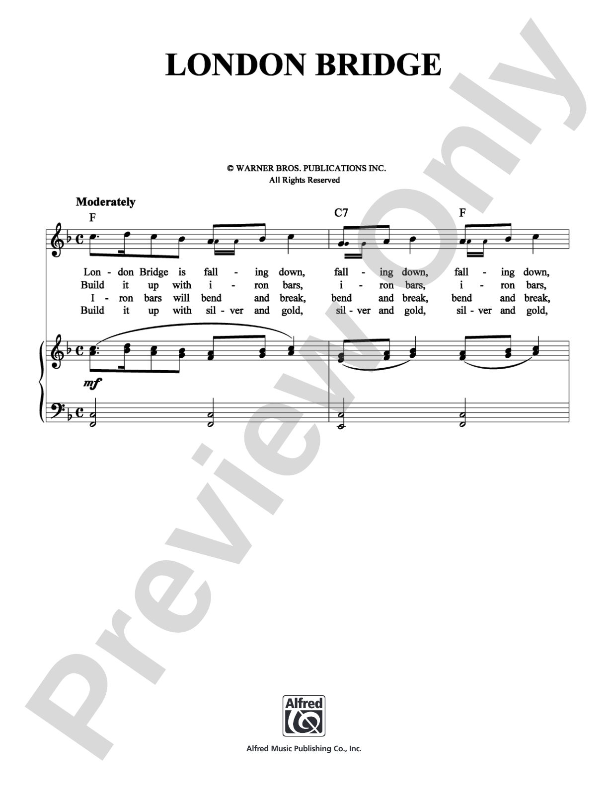 London Bridge: Piano/Vocal/Chords Digital Sheet Music