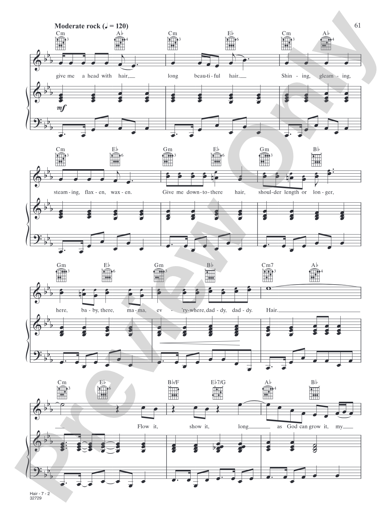 Hair: Piano/Vocal/Chords