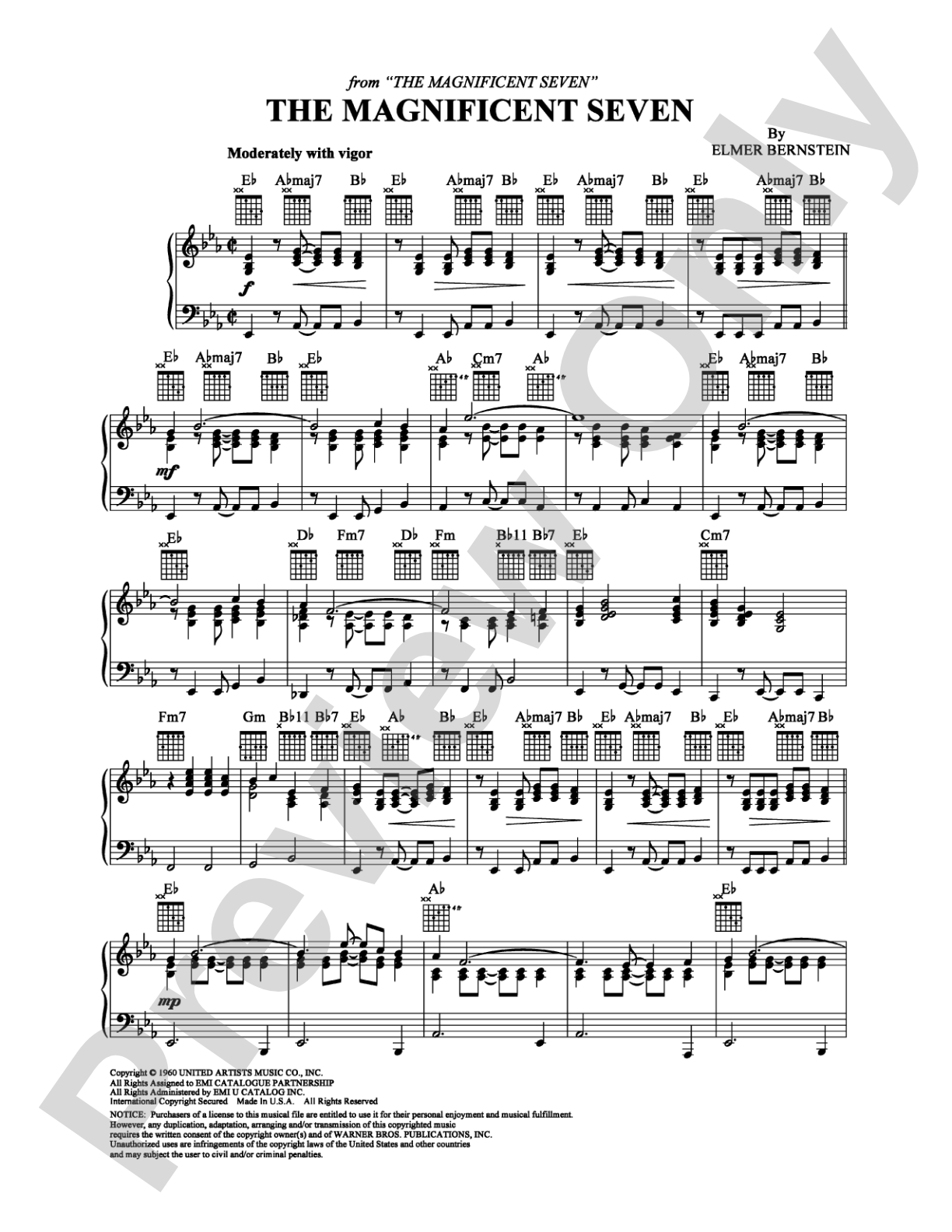 The Magnificent Seven: Piano Digital Sheet Music