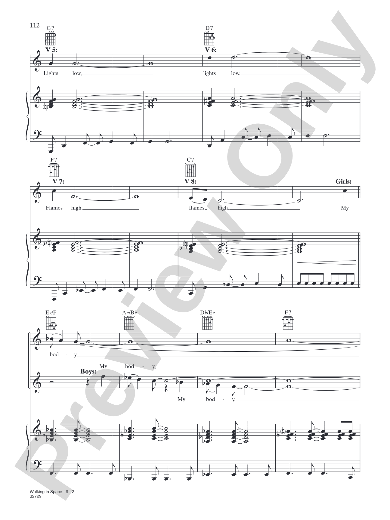 Walking In Space: Piano/Vocal/Chords