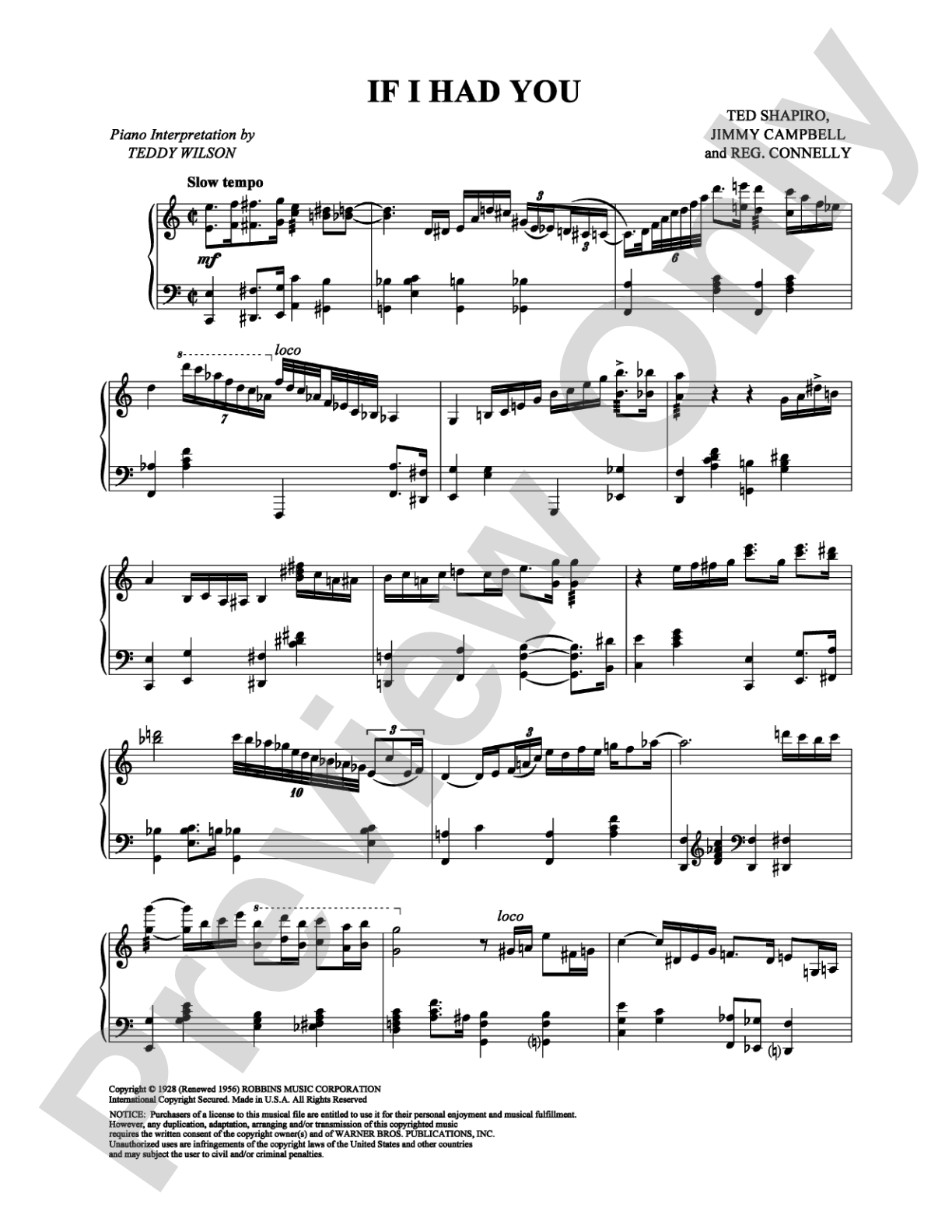 If I Had You: Piano Digital Sheet Music