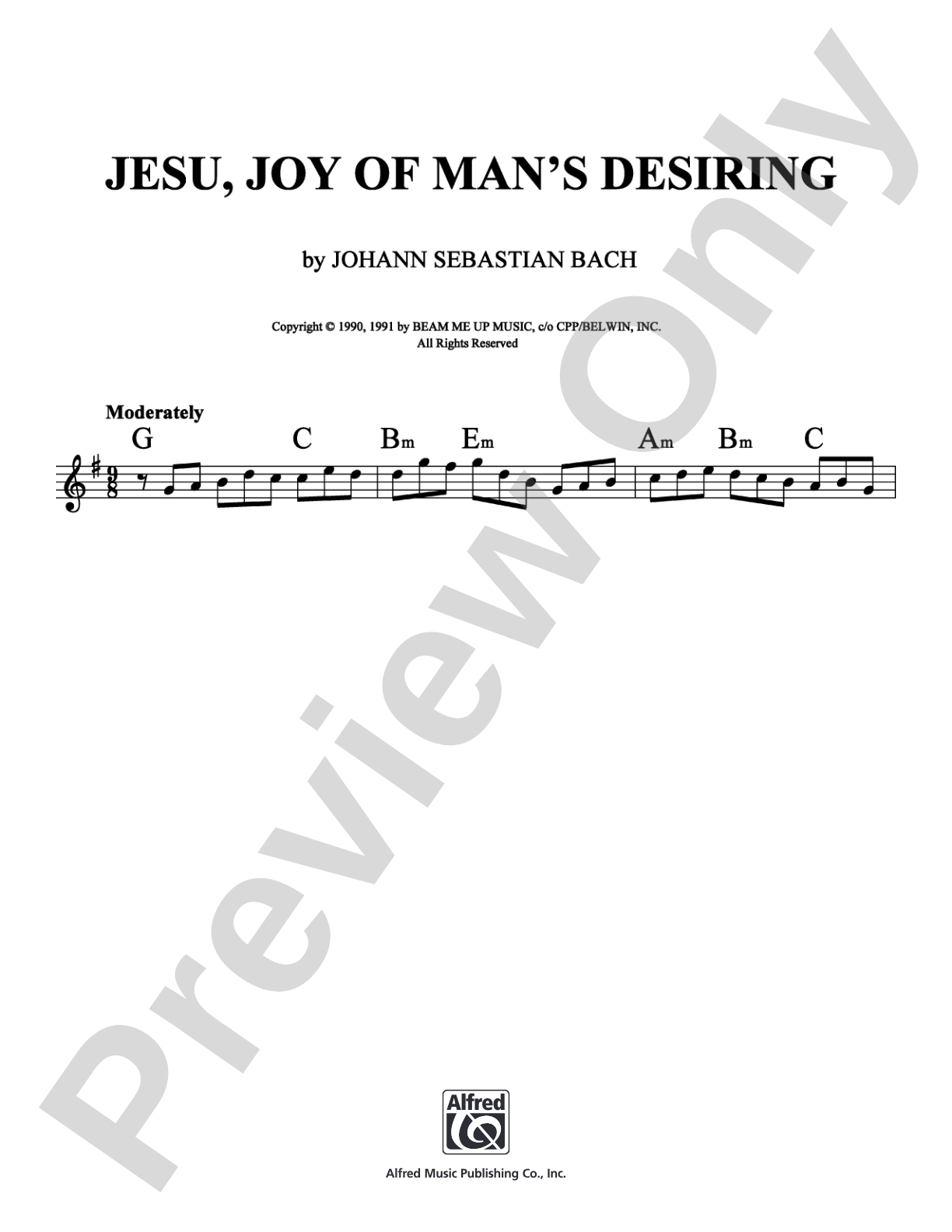 Jesu, Joy of Man's Desiring: Lead Sheet Digital Sheet Music