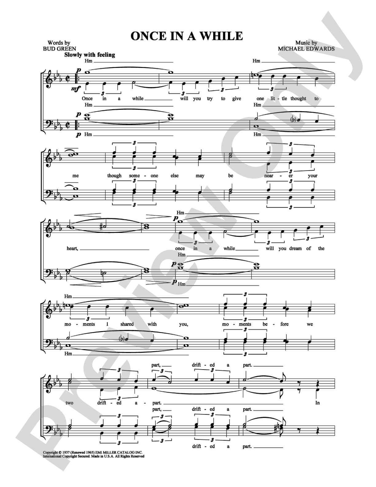 Once in a While: Vocal Group Digital Sheet Music