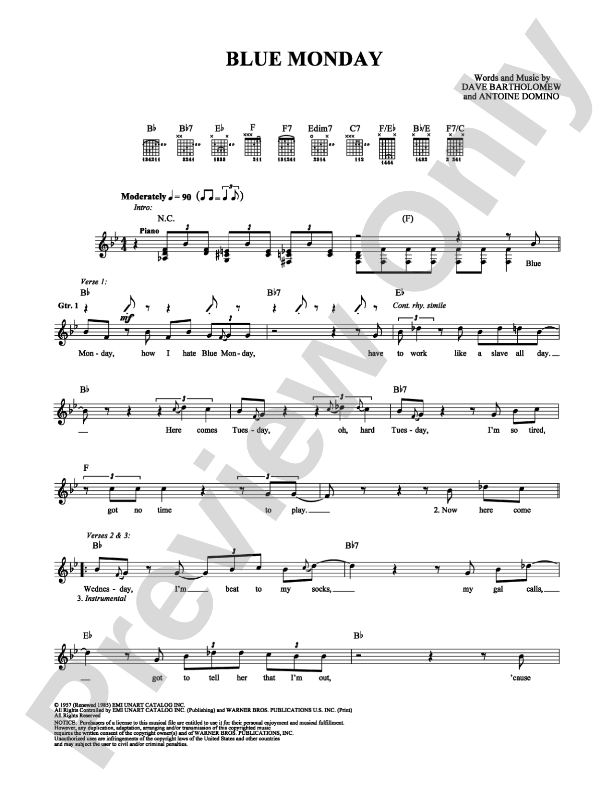 Blue Monday: Guitar TAB Digital Sheet Music