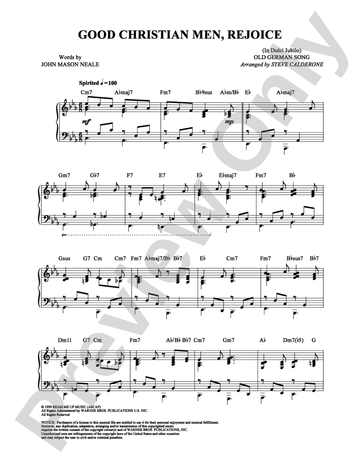 Good Christian Men, Rejoice: Piano Digital Sheet Music