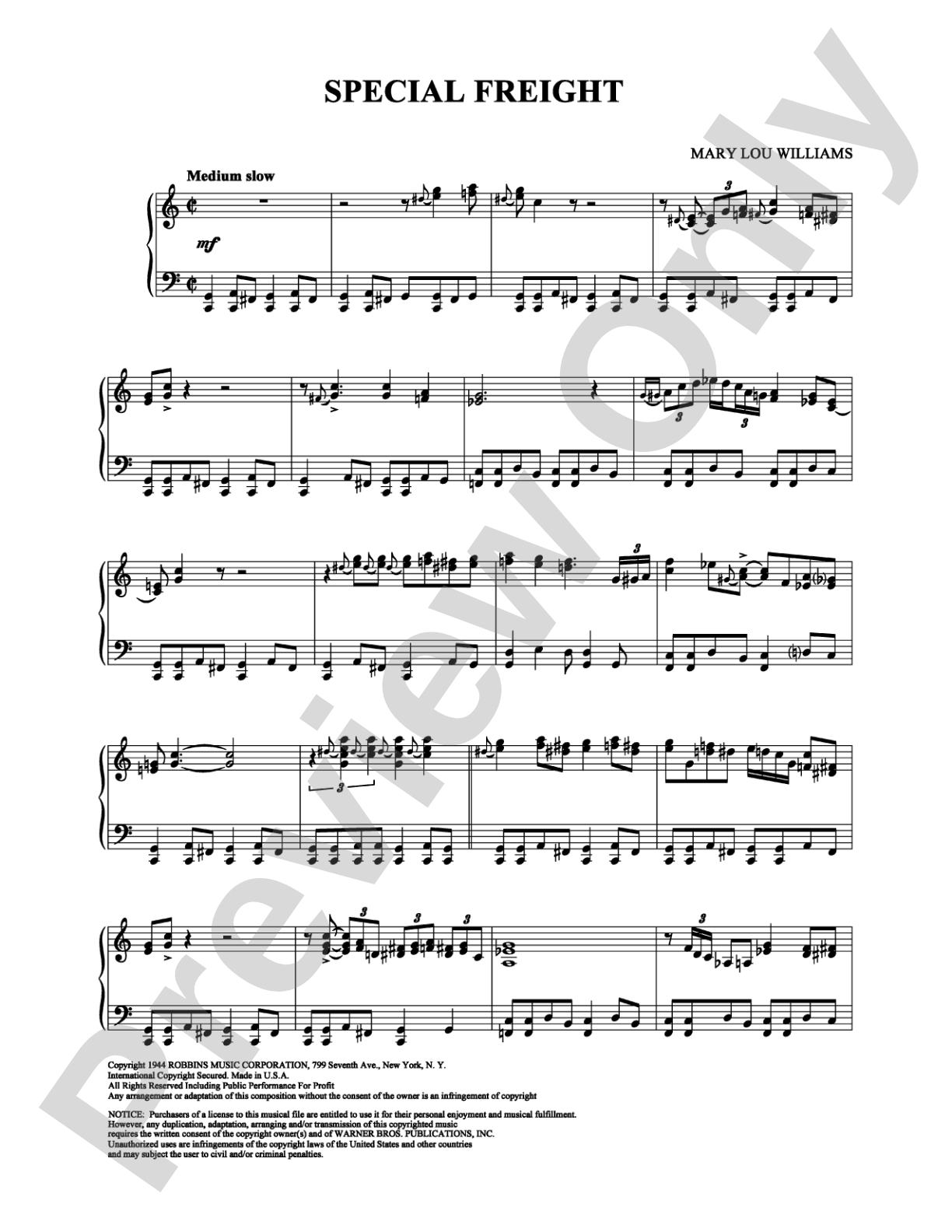 Special Freight: Piano Digital Sheet Music